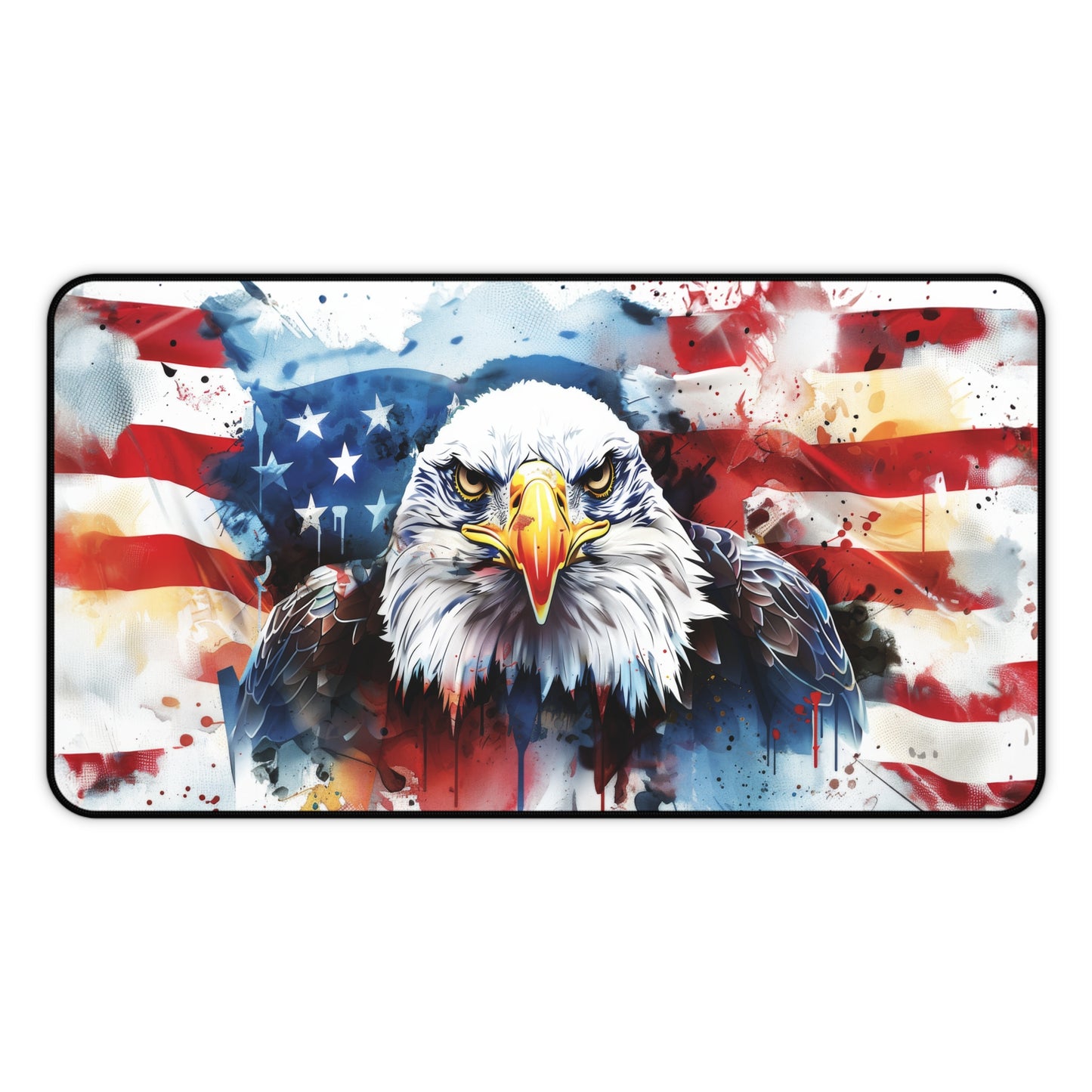 Liberty's Gaze Eagle with American Flag, Bold and Vibrant Extended Gaming Mouse Pad  Desk Mat  - 3 Sizes