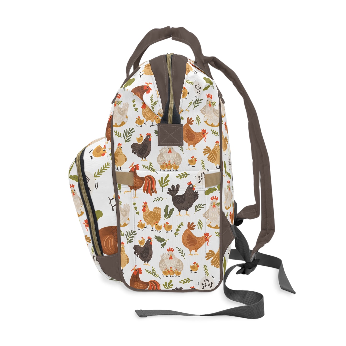 Quirky Farm Flock: Crazy Chickens on the Loose! Multifunctional Diaper Backpack