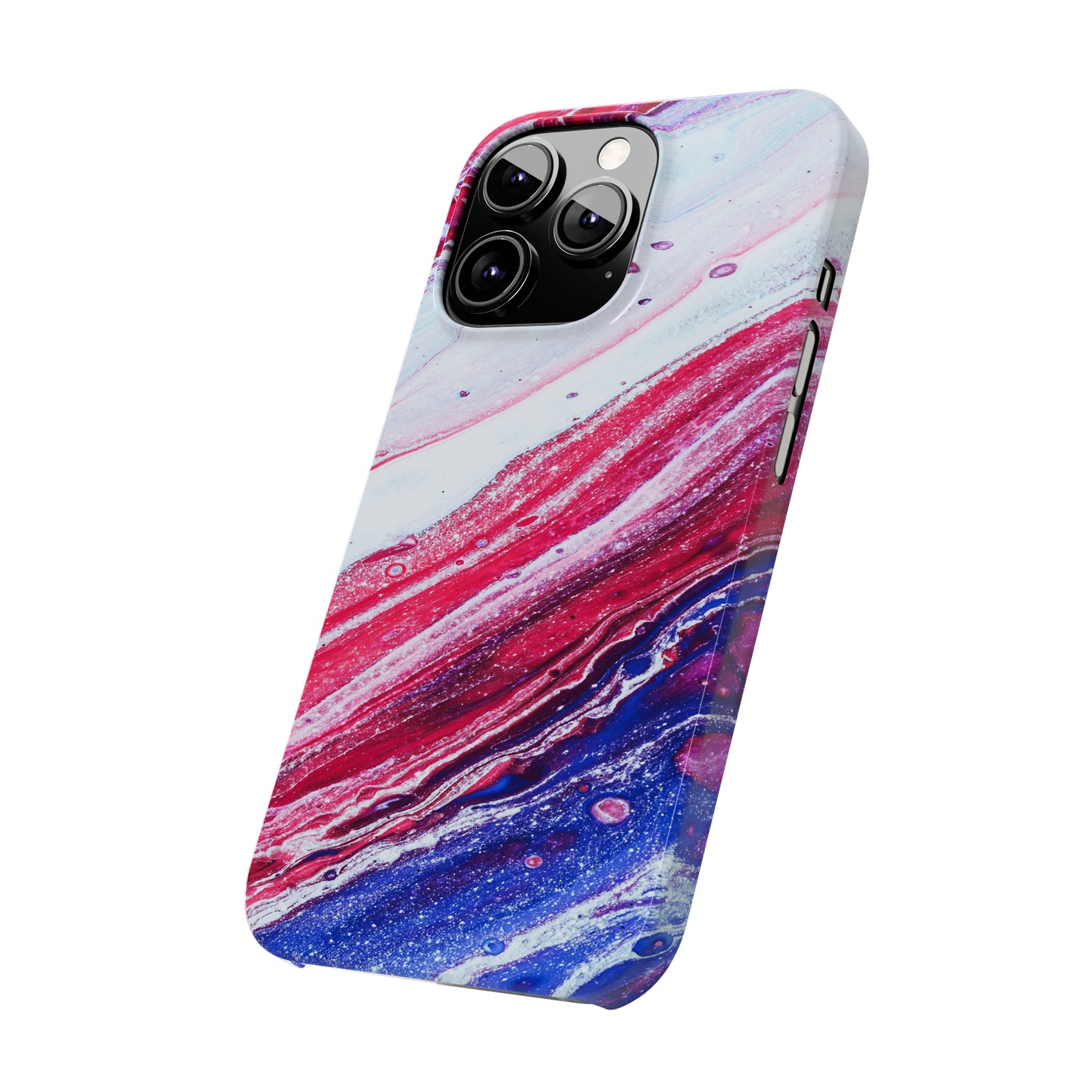 Red White and Blue Alcohol Ink Design Iphone 15-12 Slim Phone Case