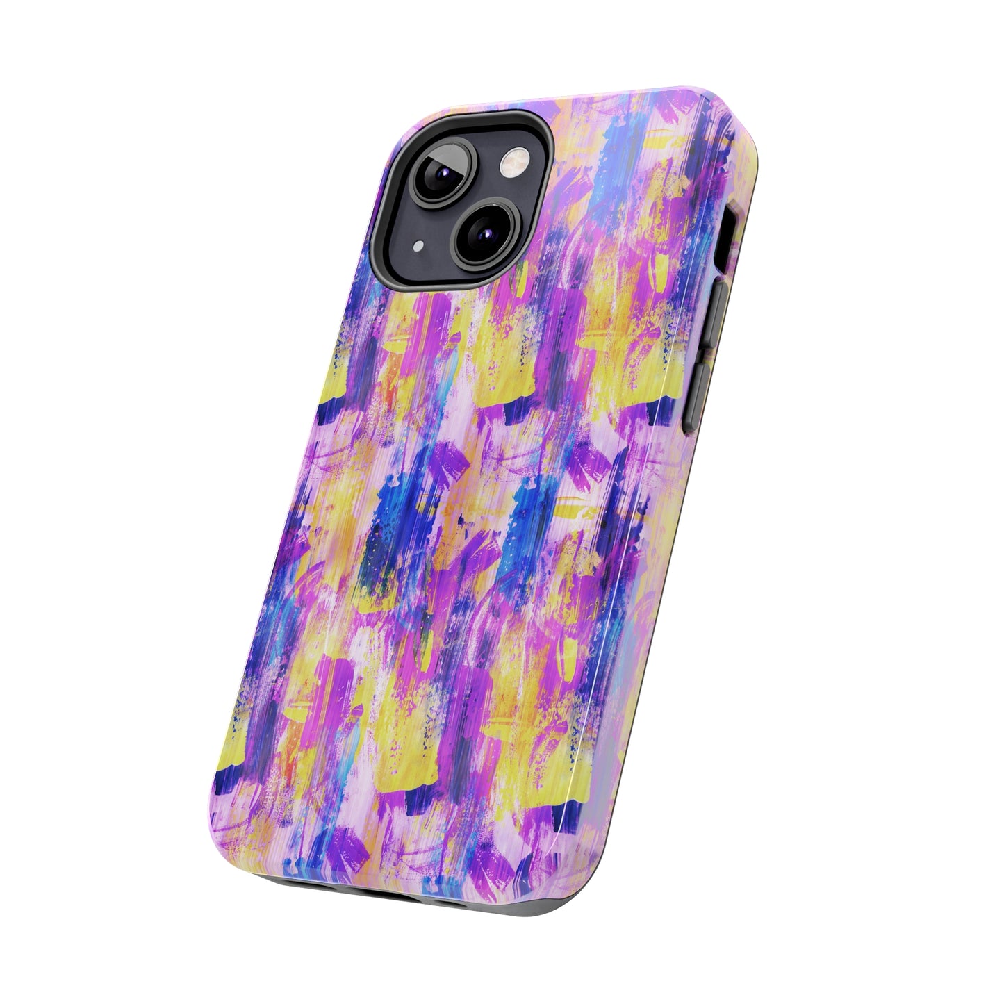 Pink & Yellow Spring Painted Abstract Iphone Tough Phone Case