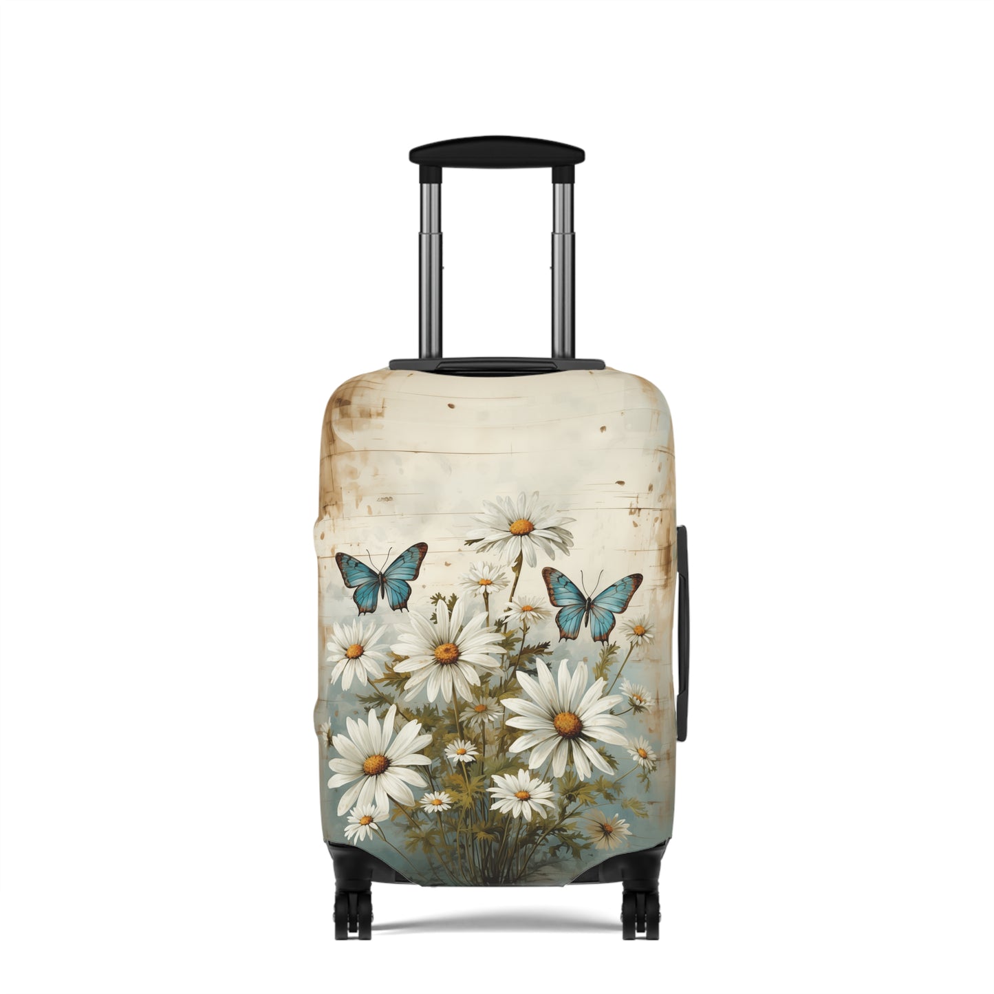 Rustic Farmhouse Daisy and Butterfly Design  - Luggage Protector and Cover 3 Sizes