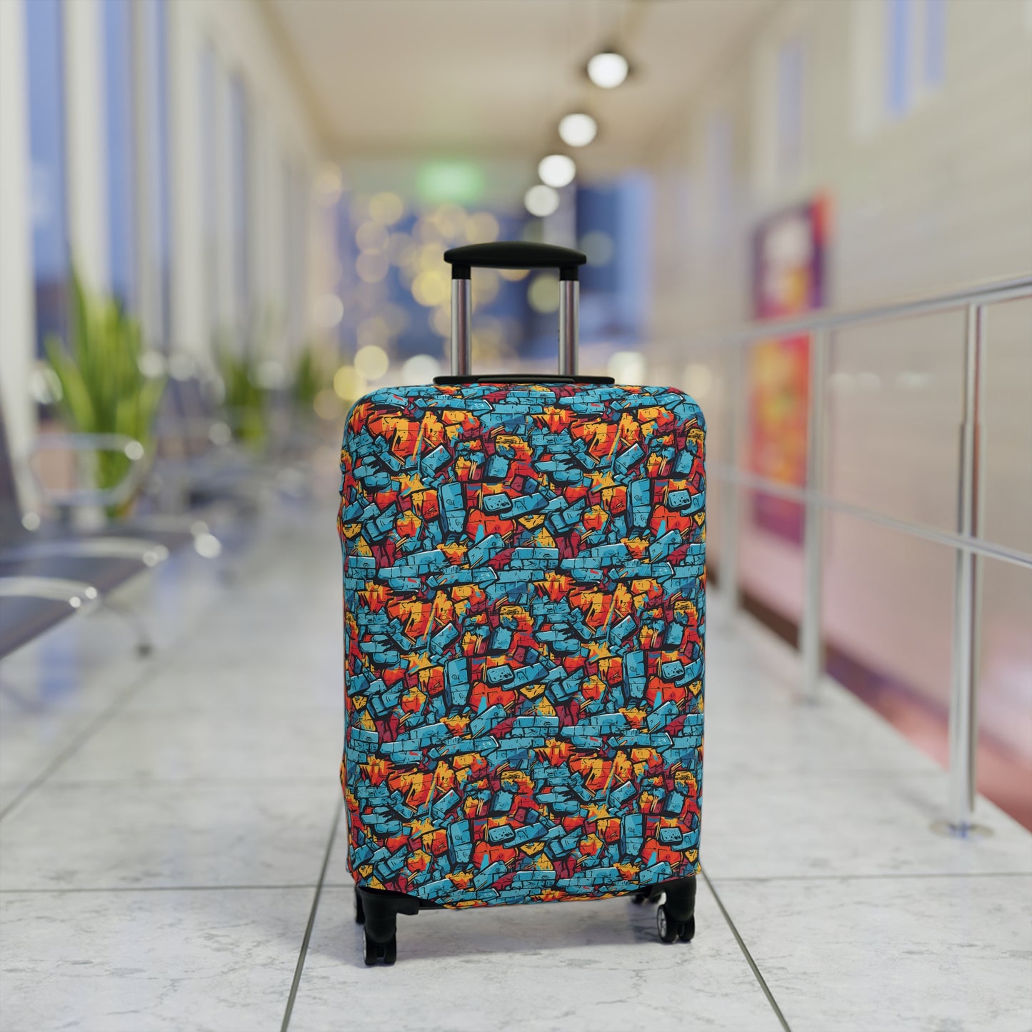 3D Brick Wall Graffiti Design  - Luggage Protector and Cover 3 Sizes