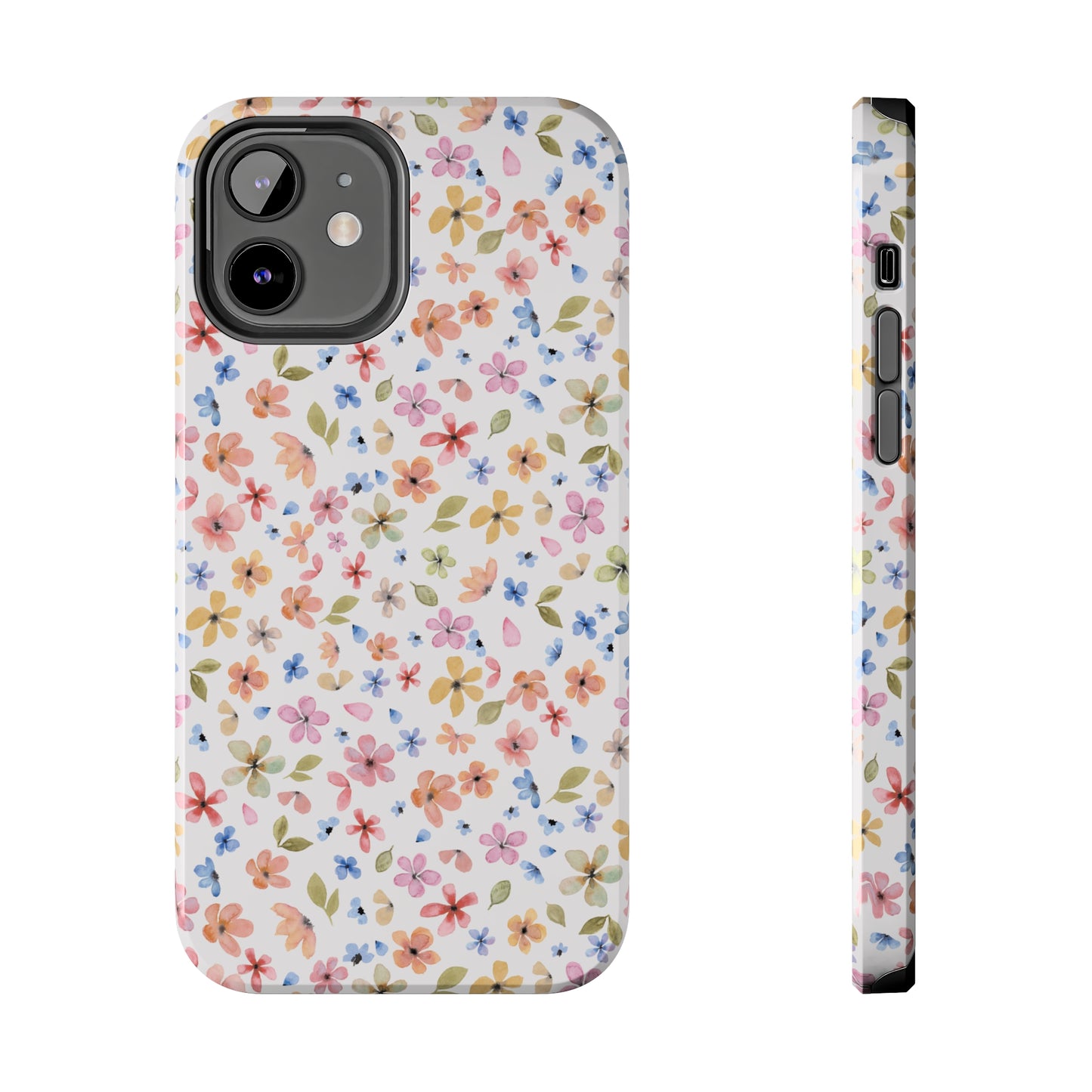 Tiny Pink, Yellow and Blue Flowers Iphone Tough Phone Case