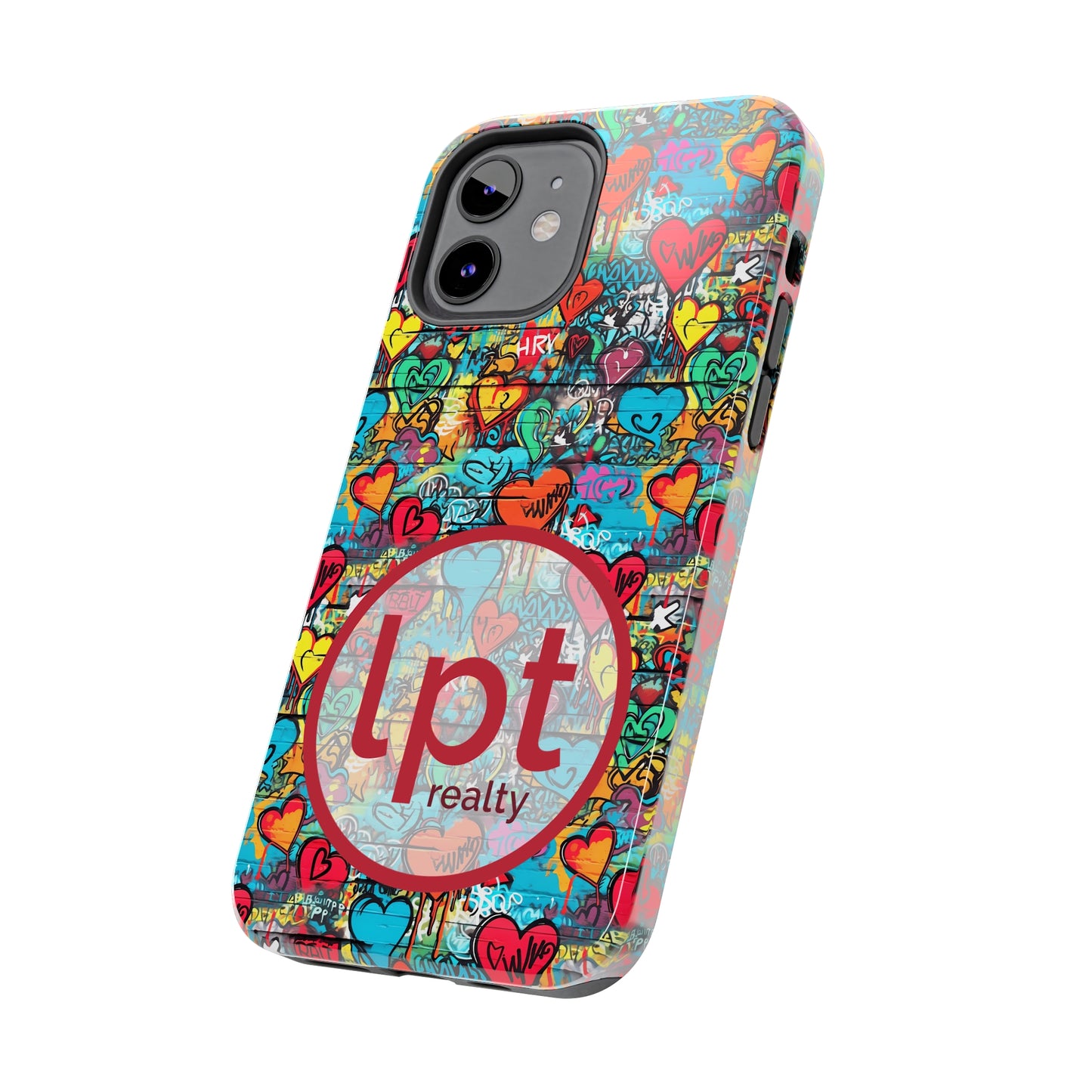 LPT Realty Logo -  Street Art Graffiti Hearts Design Iphone Tough Phone Case