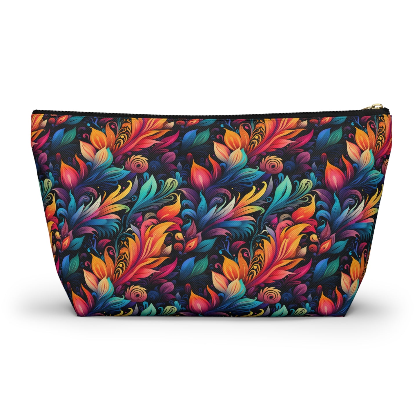 Mystical Neon Flowers and Leaves  - Makeup & Accessory Bag 2 Sizes