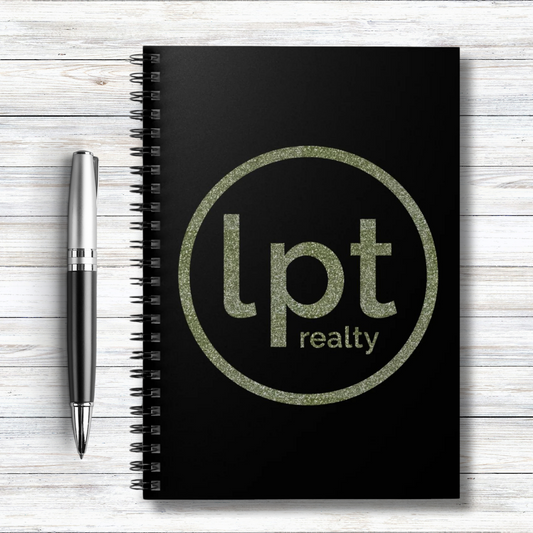 LPT Realty Olive Green Sparkle  - Spiral Notebook Ruled Line 6"x8"