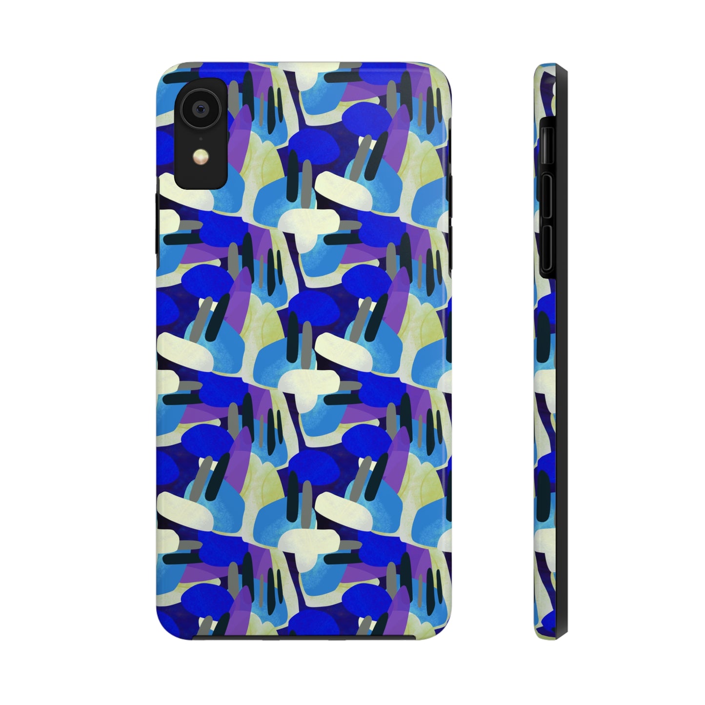 Blue, Purple and Green Abstract Design Iphone Tough Phone Case