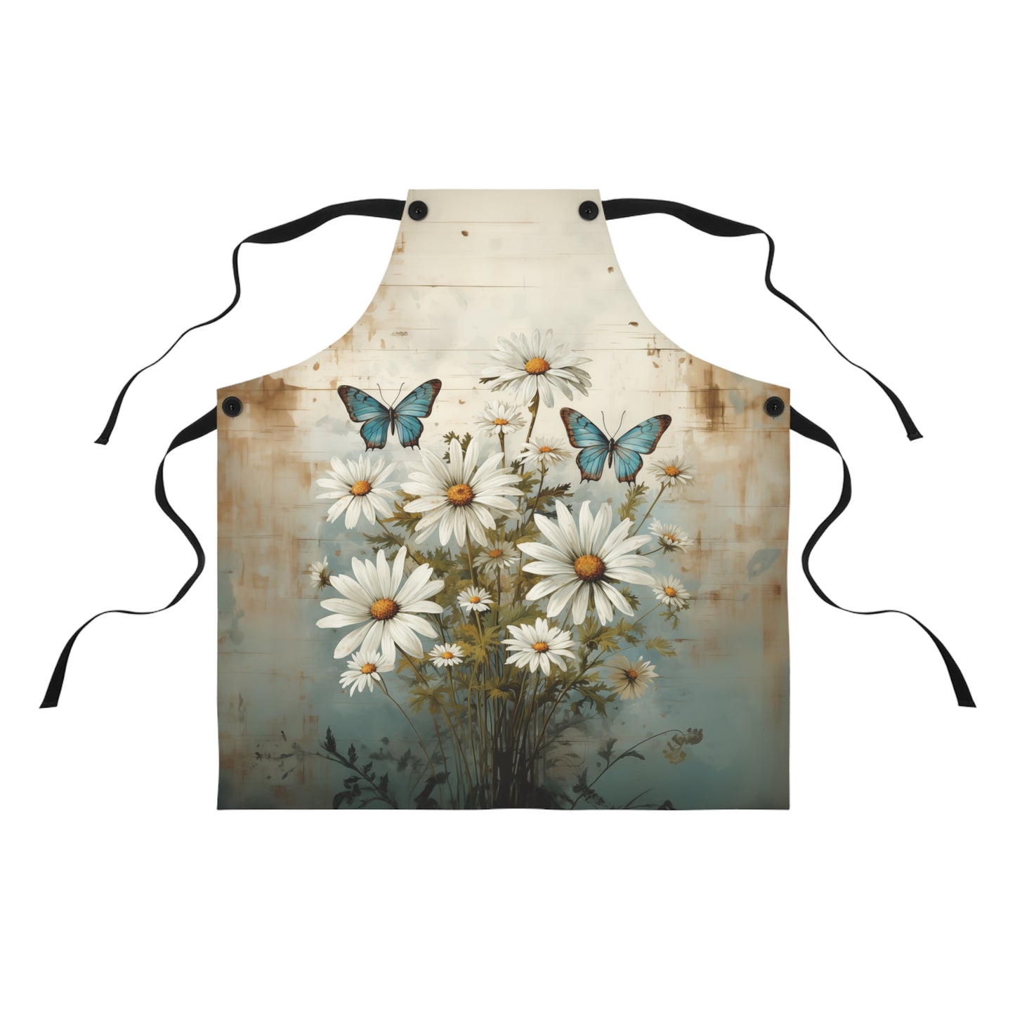 Rustic Farmhouse Daisy and Butterfly Design - Kitchen Chef Apron