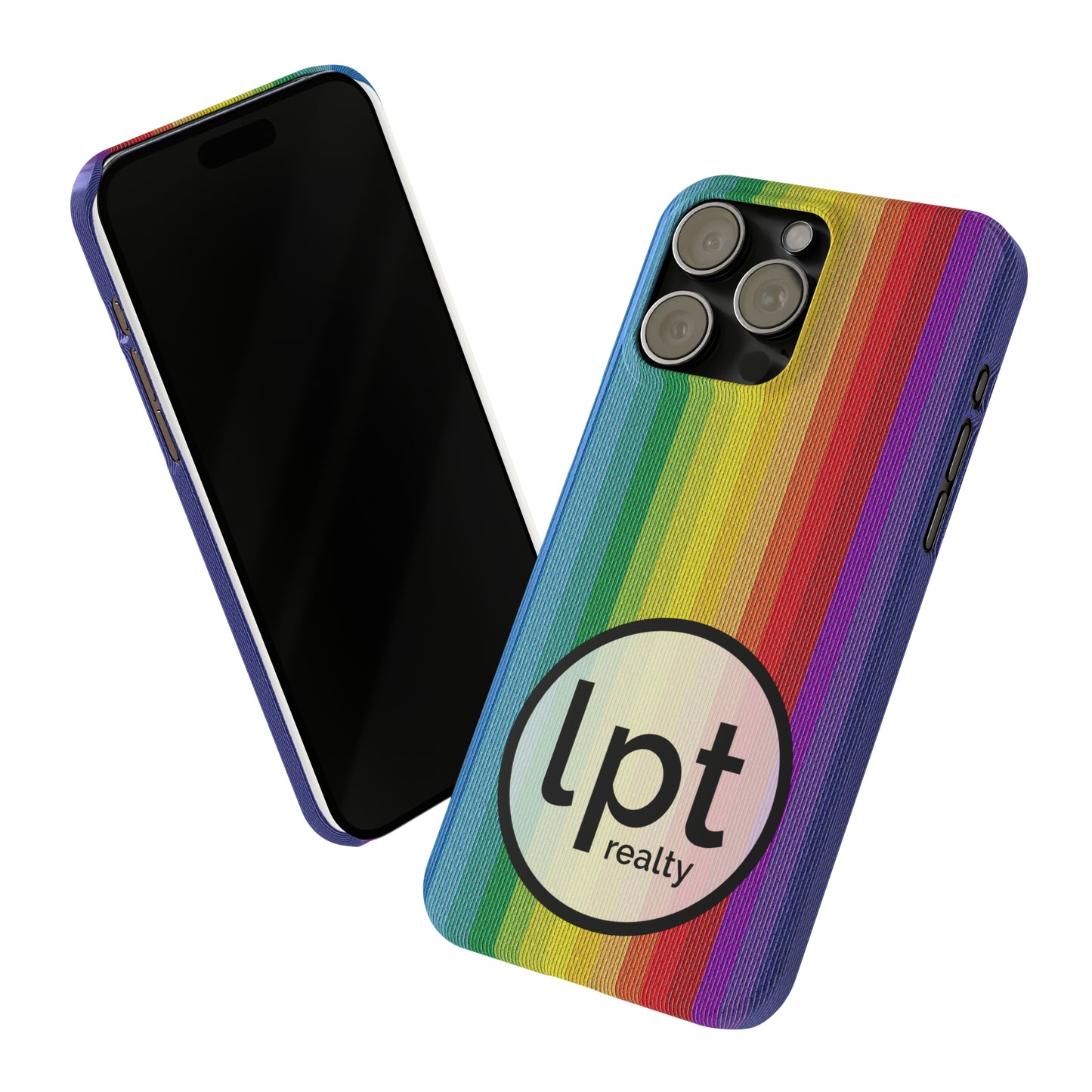 LPT Realty Logo -  Rainbow Stripe Design Iphone 15-12 Slim Phone Case