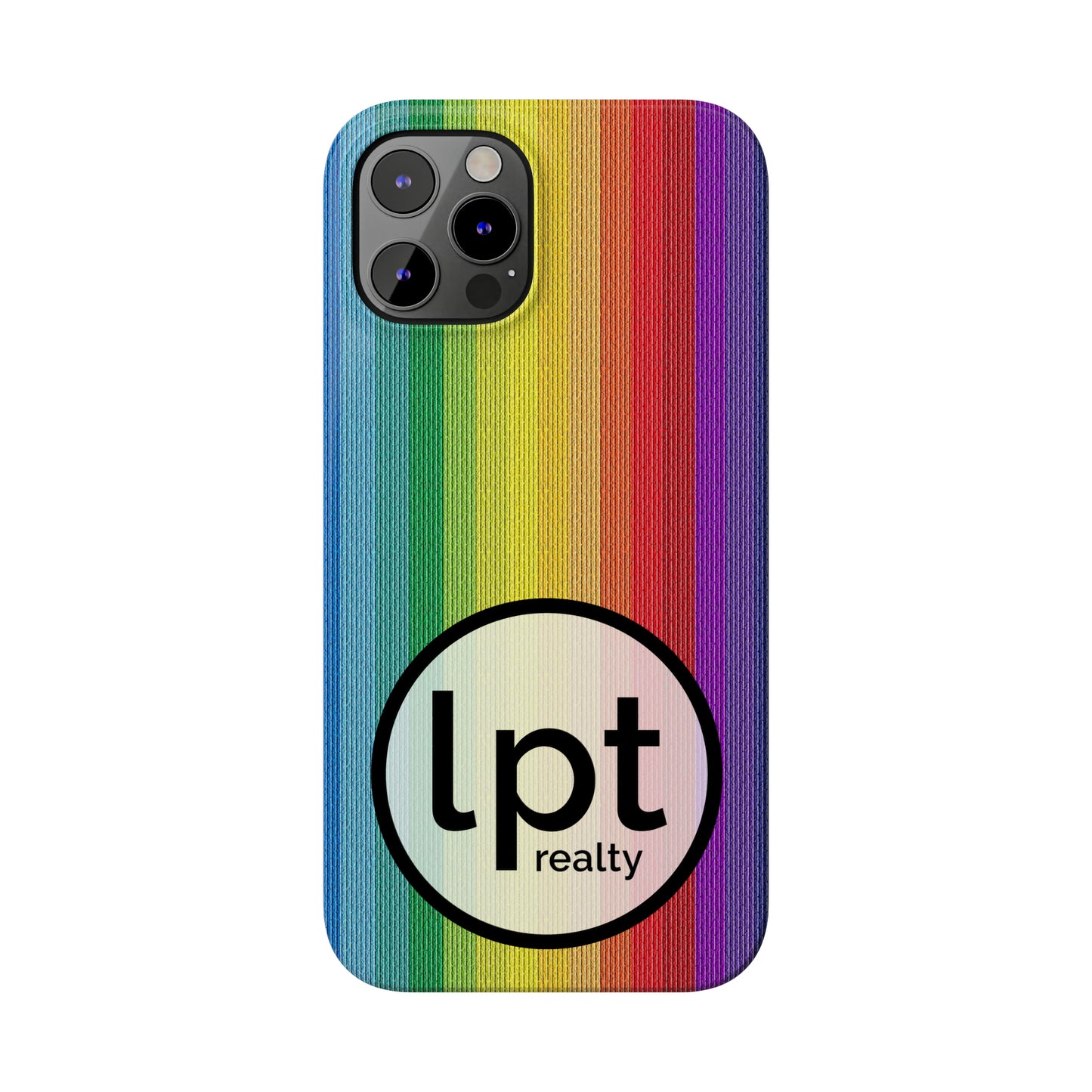 LPT Realty Logo -  Rainbow Stripe Design Iphone 15-12 Slim Phone Case