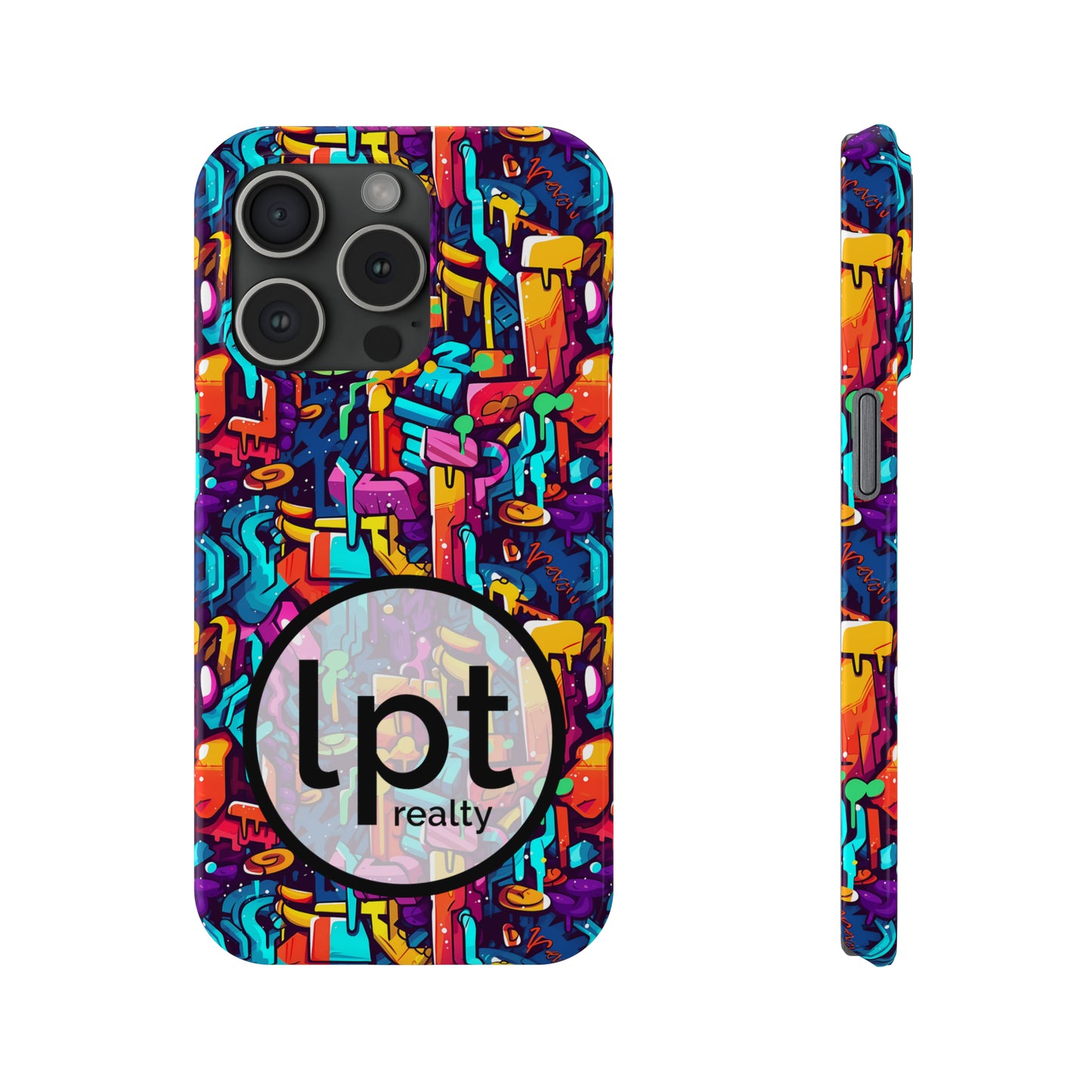 LPT Realty Logo -  3D Abstract Colorful Street Graffiti Art Design Iphone 15-12 Slim Phone Case