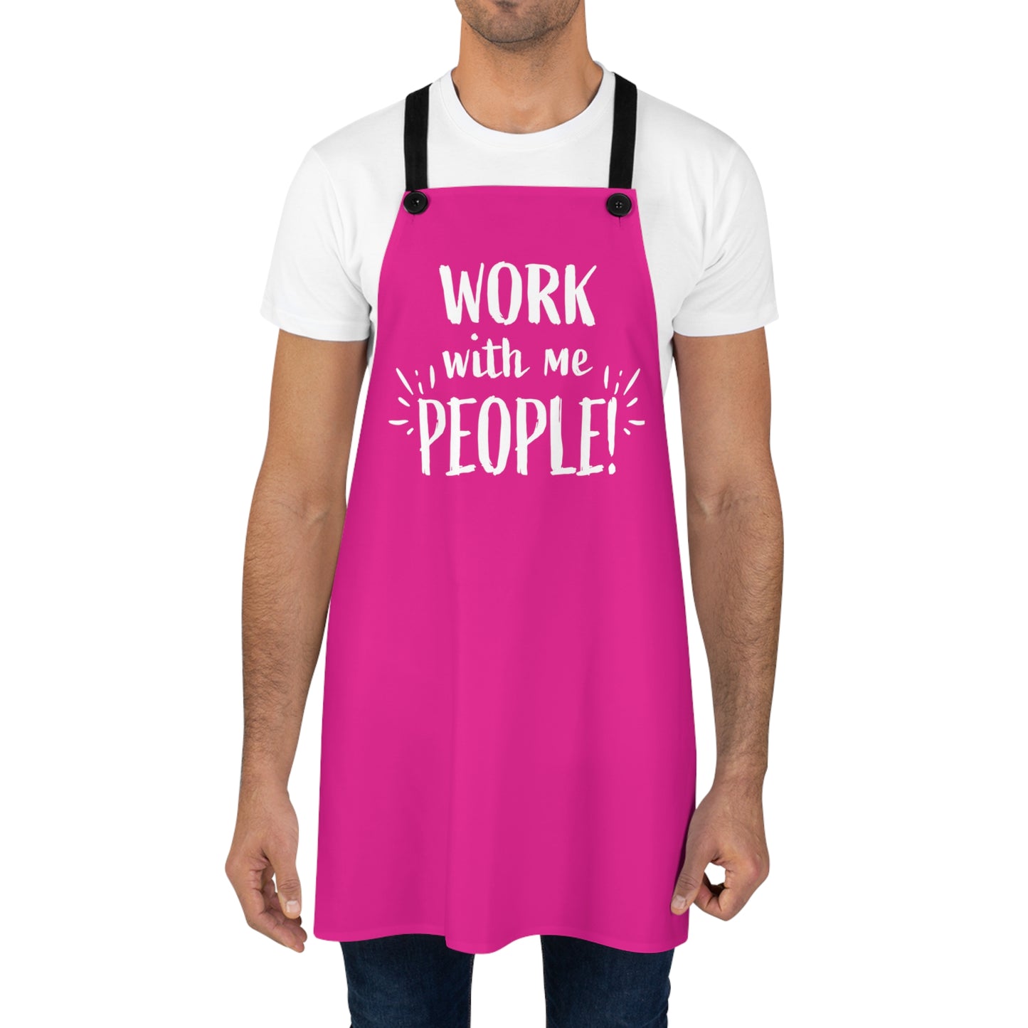 Work With Me People on Pink - Kitchen Chef Apron