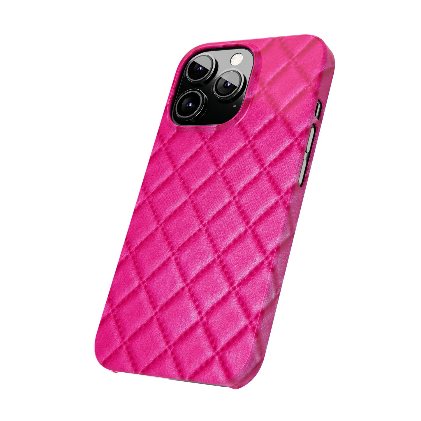 Pink Quilted Design Iphone 15-12 Slim Phone Case