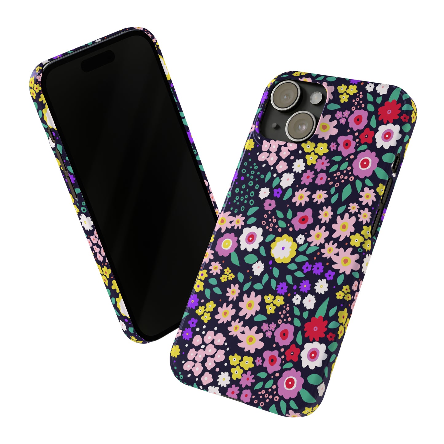 Tiny Colorful Flowers Iphone 15-12 Slim Phone Case