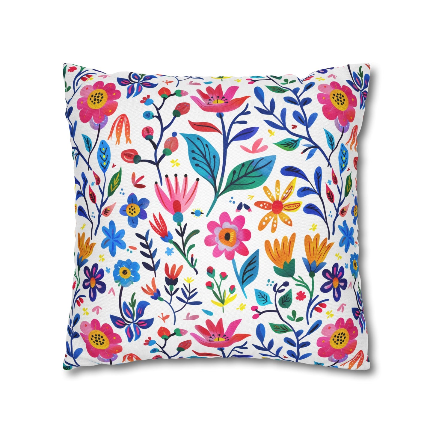 Blossoming Beauties: Charming Floral Blooms to Welcome Spring Spun Polyester Square Pillowcase 4 Sizes