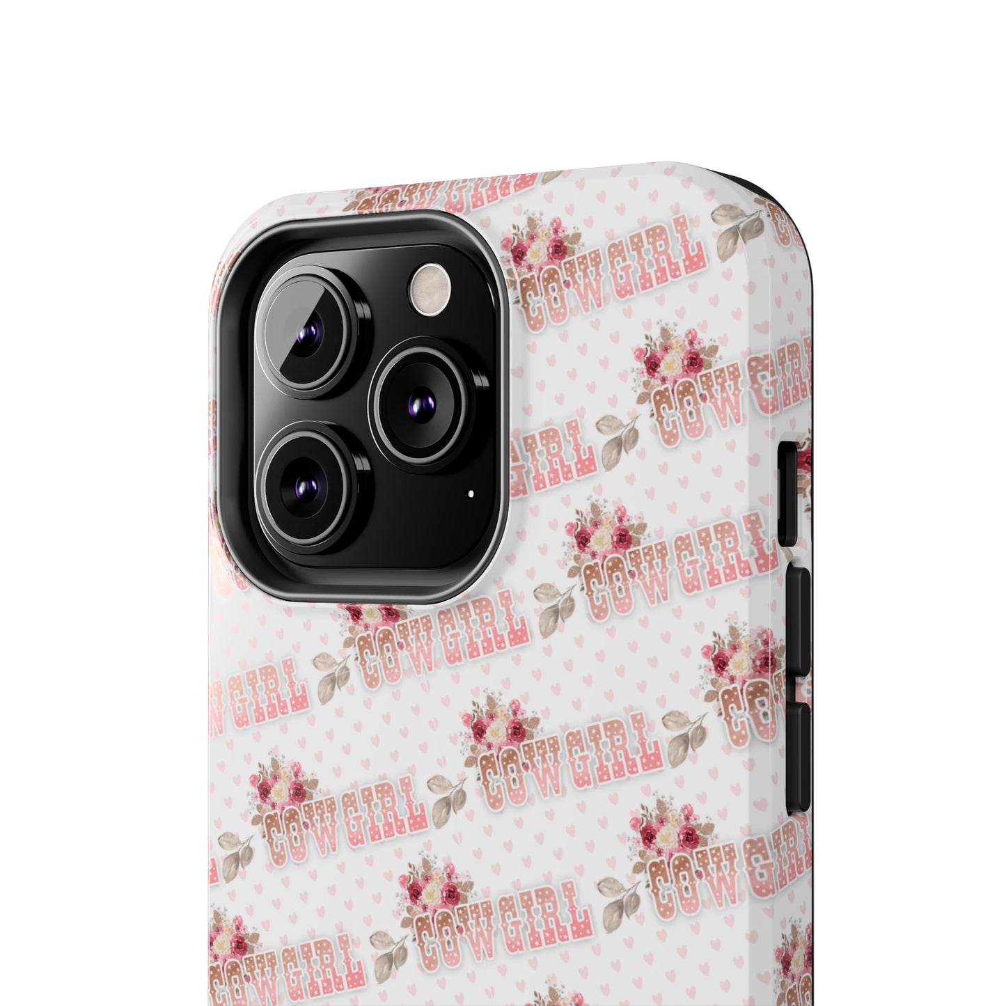 Pink Cowgirl and Flowers Iphone Tough Phone Case