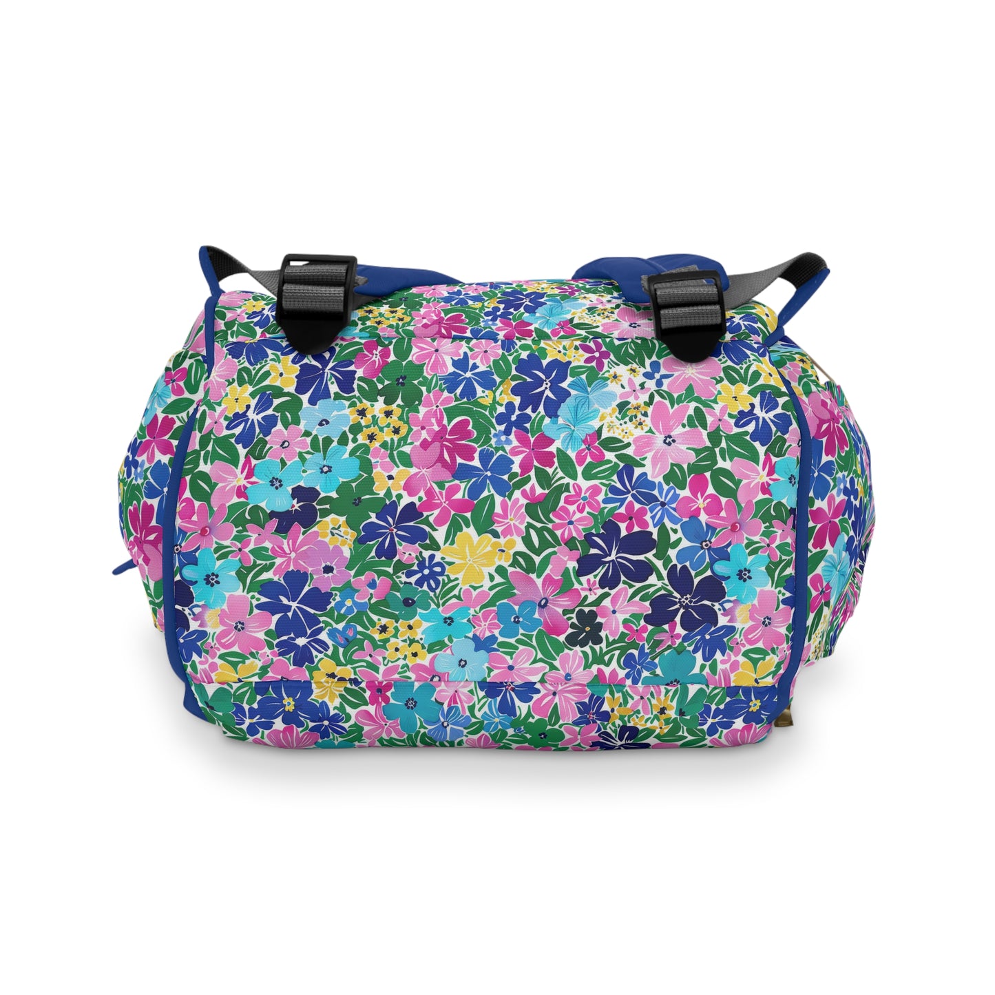 Rainbow Blooms: Vibrant Multi-color Watercolor Flowers in Full Bloom Multifunctional Diaper Backpack