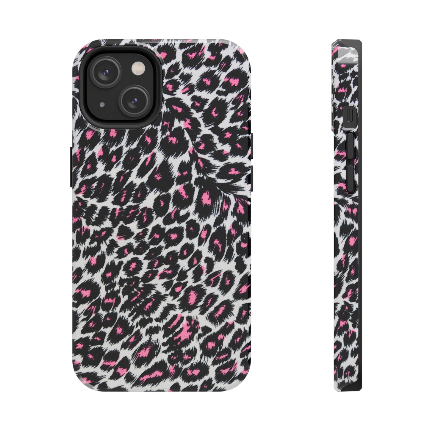 Fierce Femininity Pink and Black Leopard Print Iphone Tough Phone Case