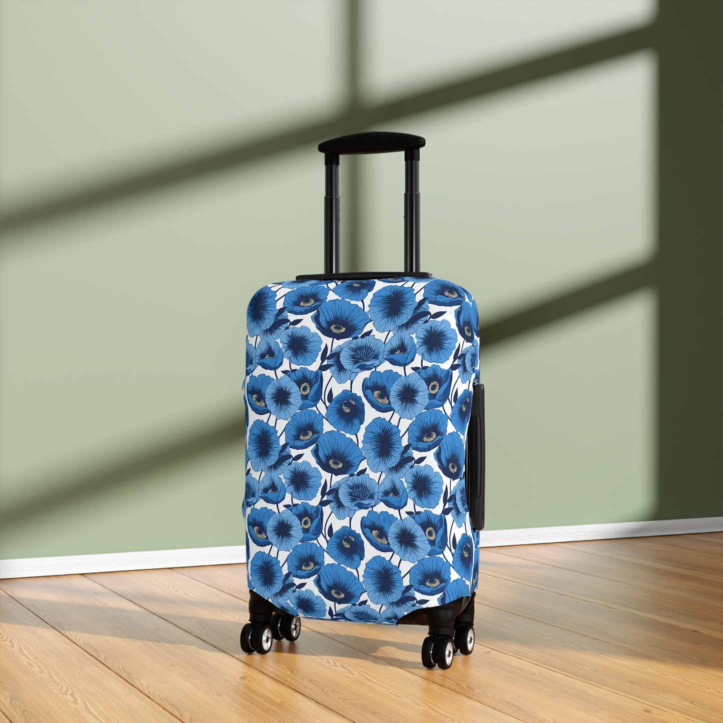 Vivid Blooms Bright Blue Poppies Design  - Luggage Protector and Cover 3 Sizes