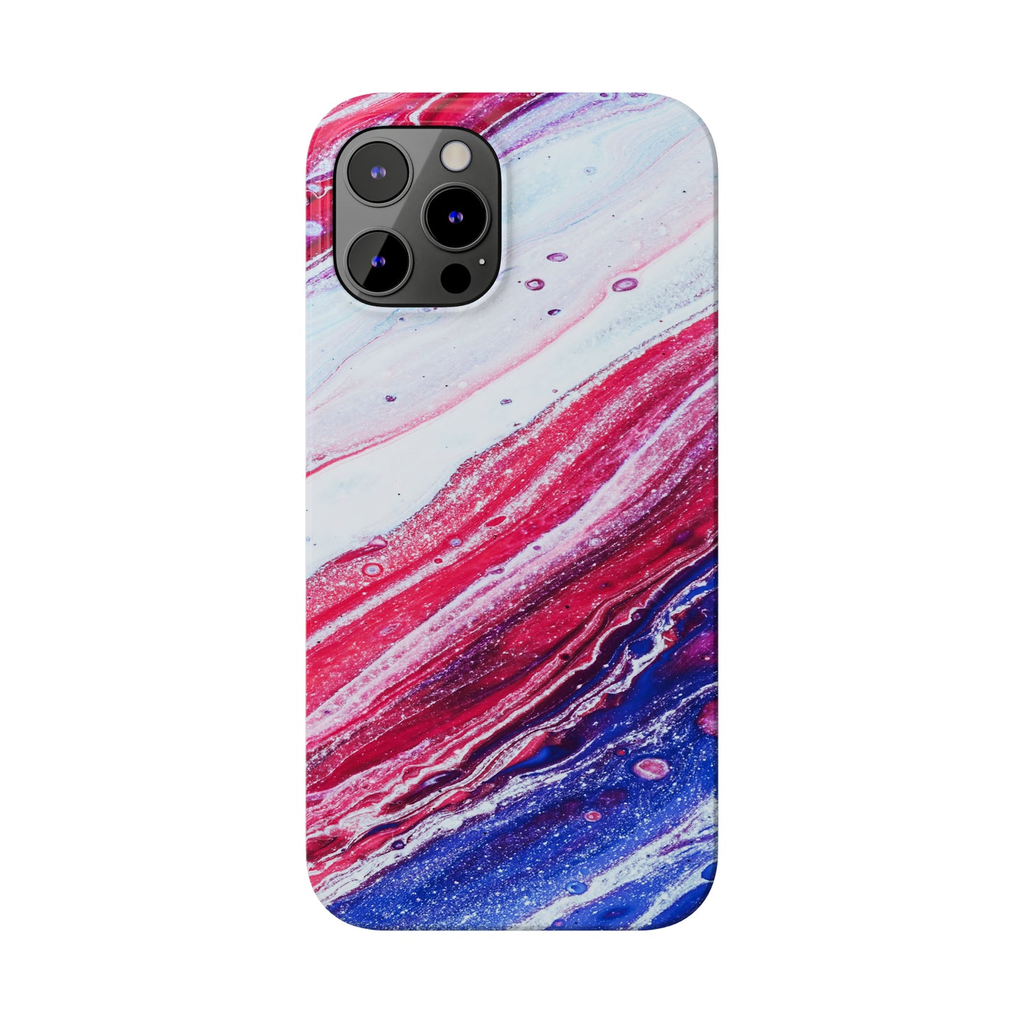 Red White and Blue Alcohol Ink Design Iphone 15-12 Slim Phone Case