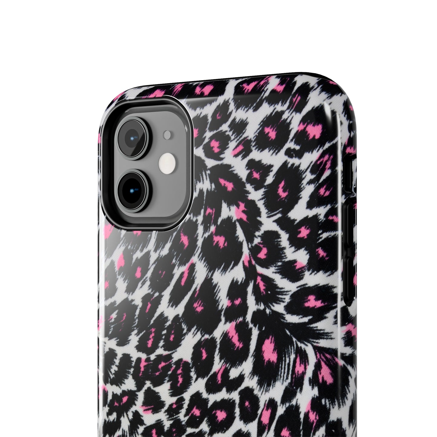 Fierce Femininity Pink and Black Leopard Print Iphone Tough Phone Case