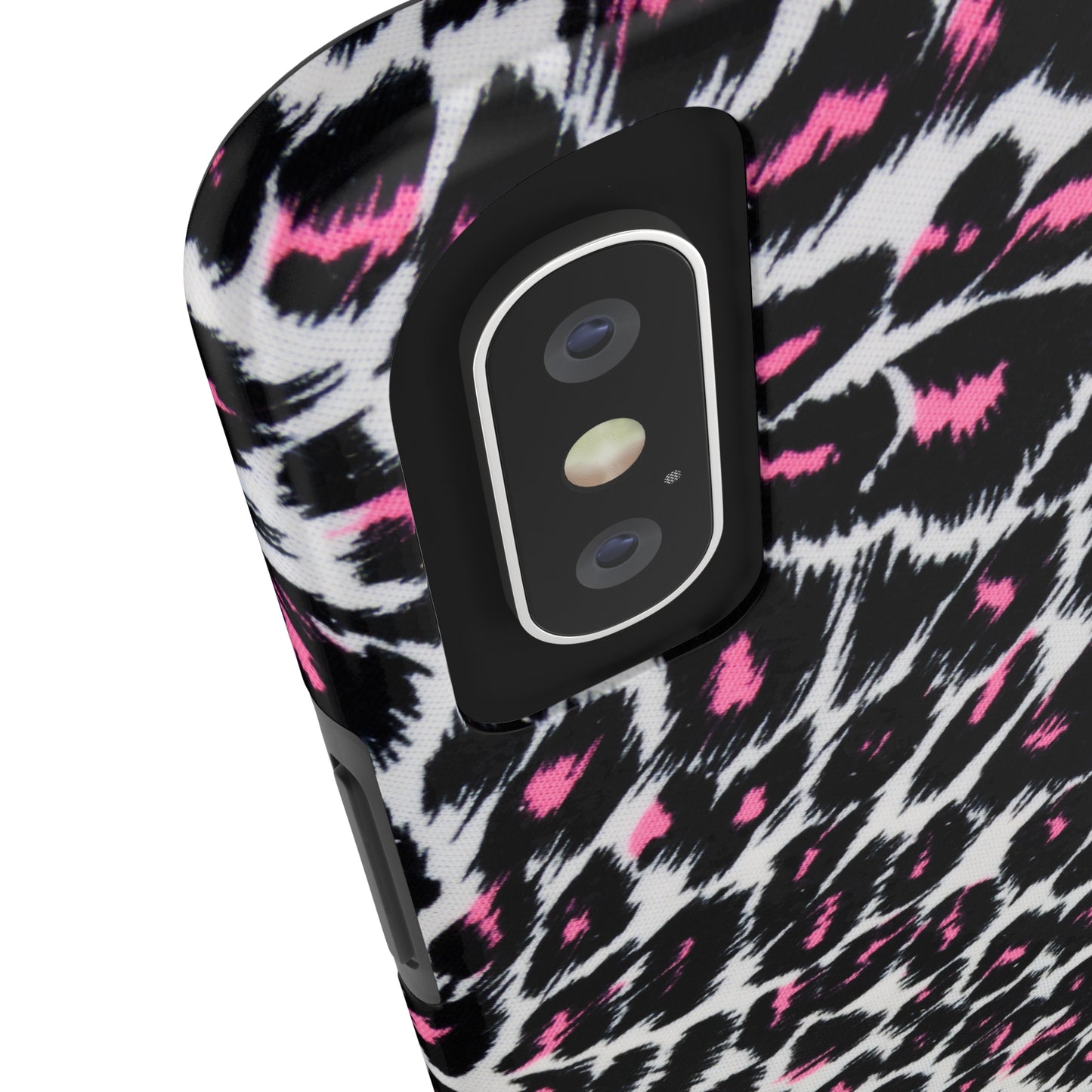 Fierce Femininity Pink and Black Leopard Print Iphone Tough Phone Case