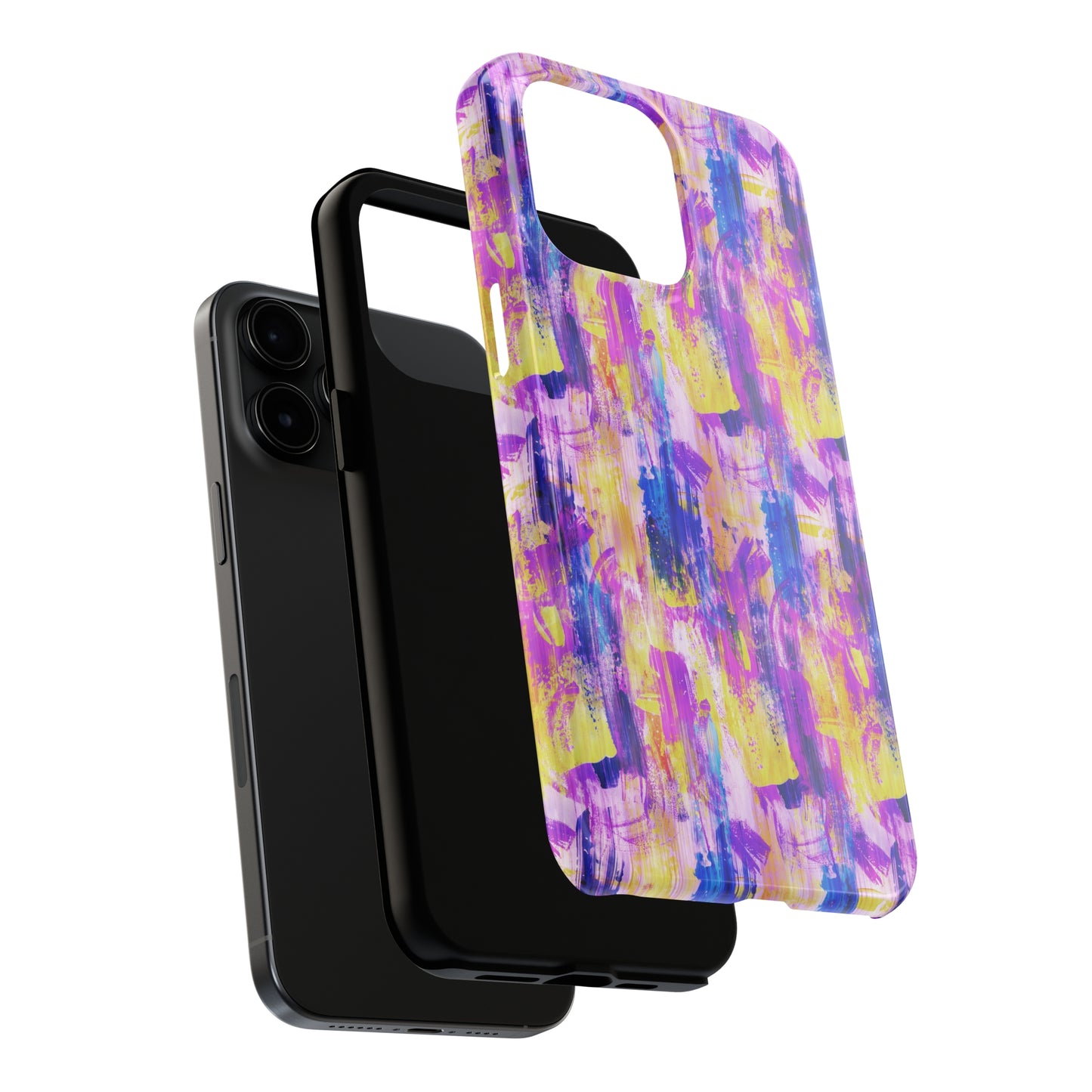 Pink & Yellow Spring Painted Abstract Iphone Tough Phone Case