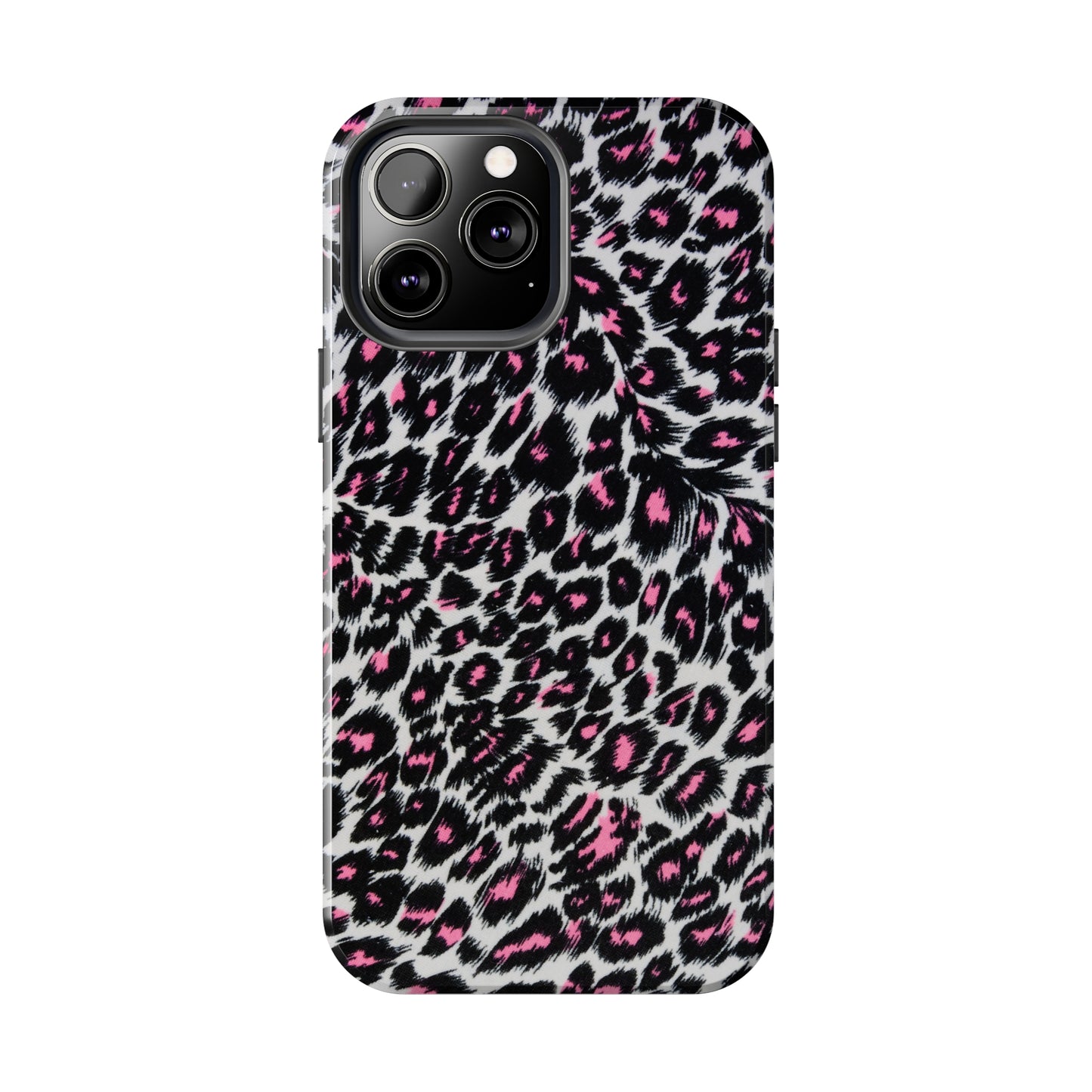 Fierce Femininity Pink and Black Leopard Print Iphone Tough Phone Case