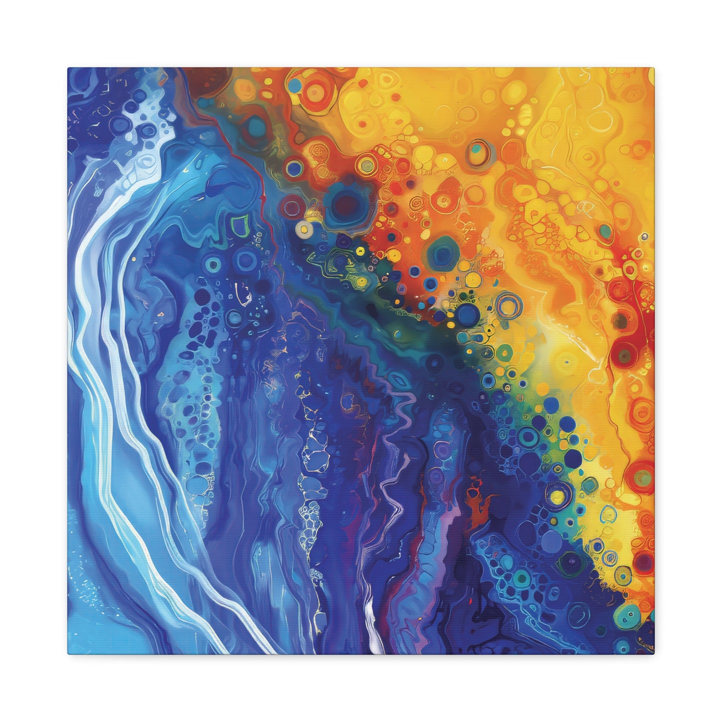 Sun and Space Alcohol Ink Print on Canvas Gallery Wraps  - 5 Sizes