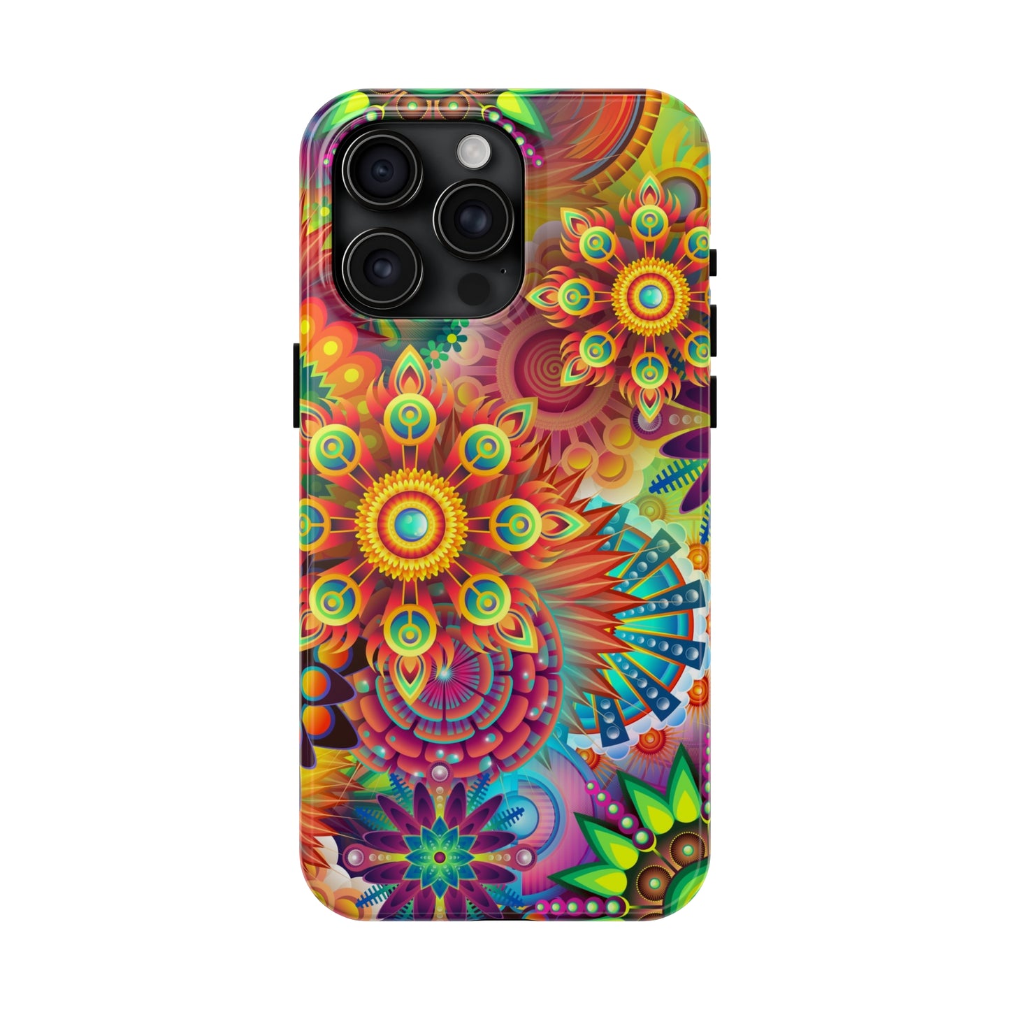 Rainbow Flower Power Design Iphone Tough Phone Case