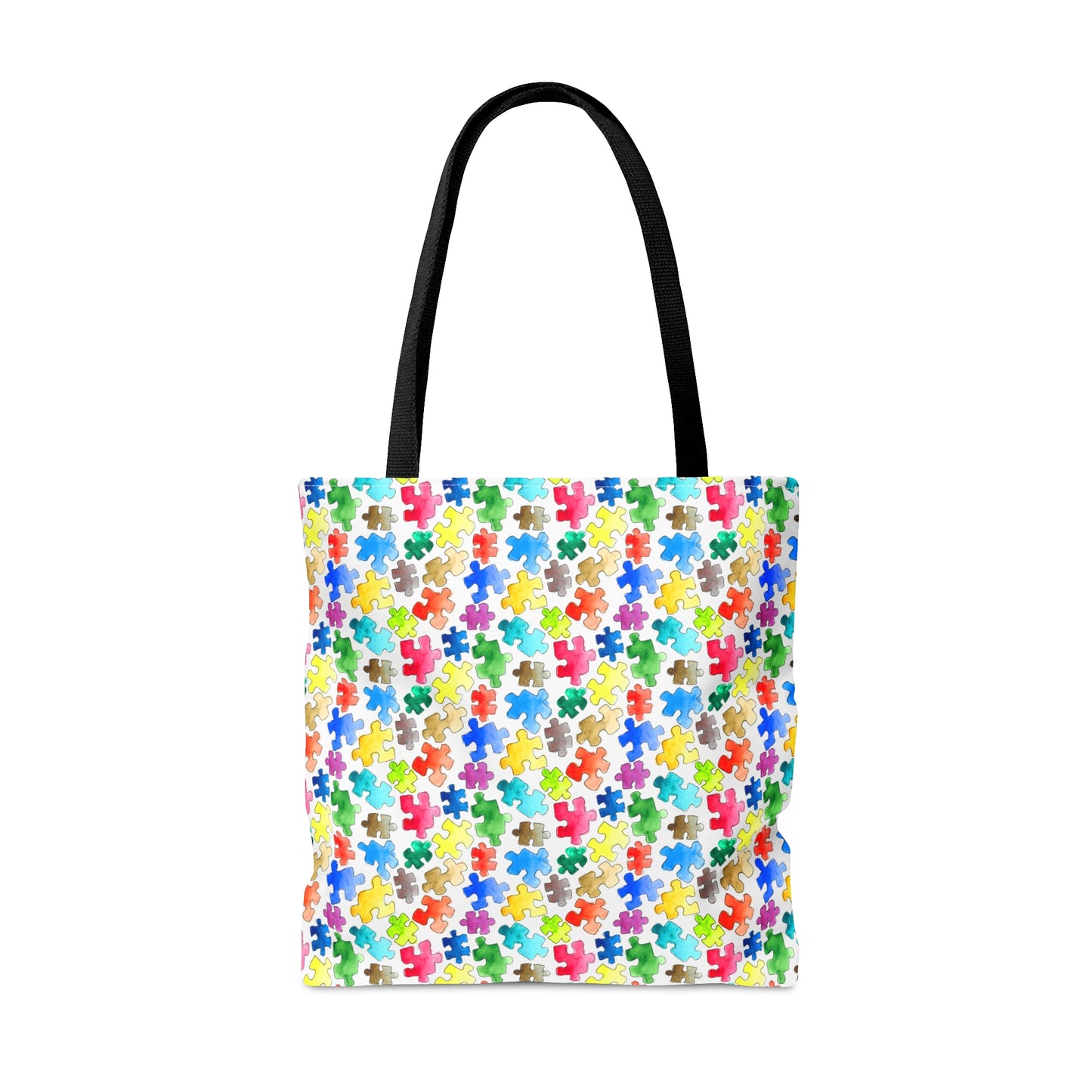 Rainbow Puzzle Pieces - Canvas Tote 3 Sizes