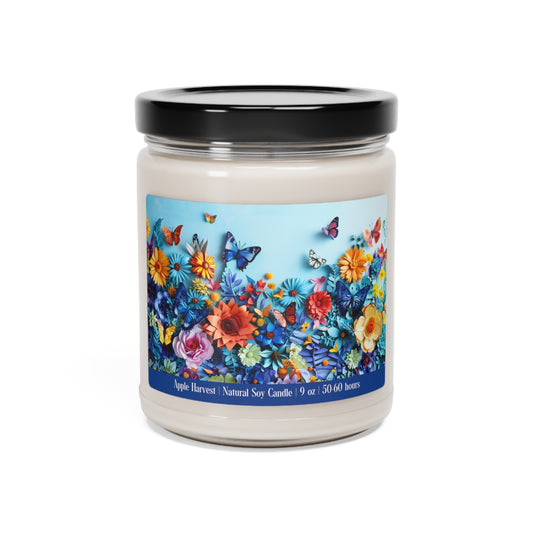 Fluttering Beauties: Paper Sculpted Vibrant Butterflies and Flowers Scented Soy 9oz Candle in 9 Amazing Scents