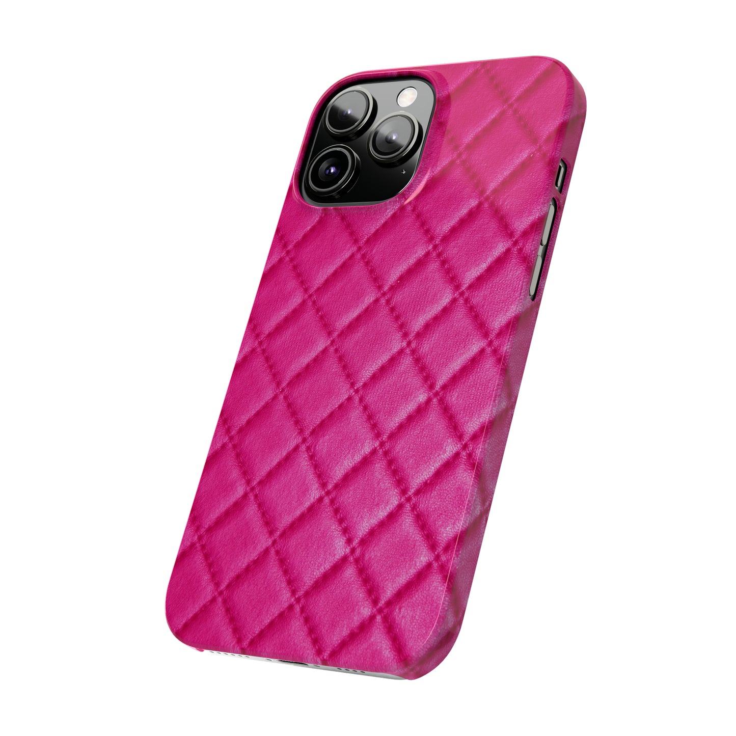 Pink Quilted Design Iphone 15-12 Slim Phone Case