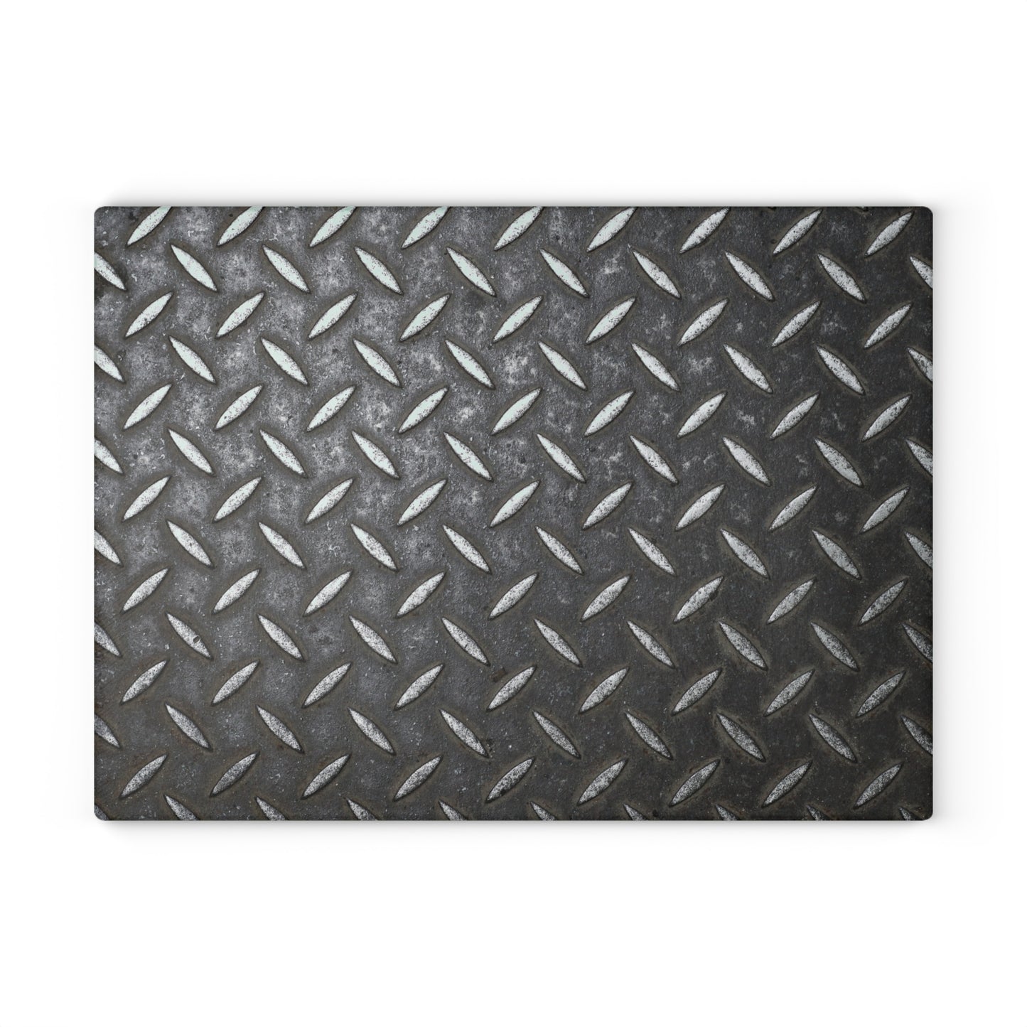 Steel Diamond Plate Design  - Glass Cutting Board  8" x 11" and 11" x 15"