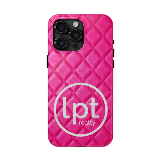 LPT Realty Logo -  Pink Quilted Design Iphone Tough Phone Case