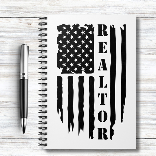 American Flag & Realtor - Spiral Notebook Ruled Line 6"x8"