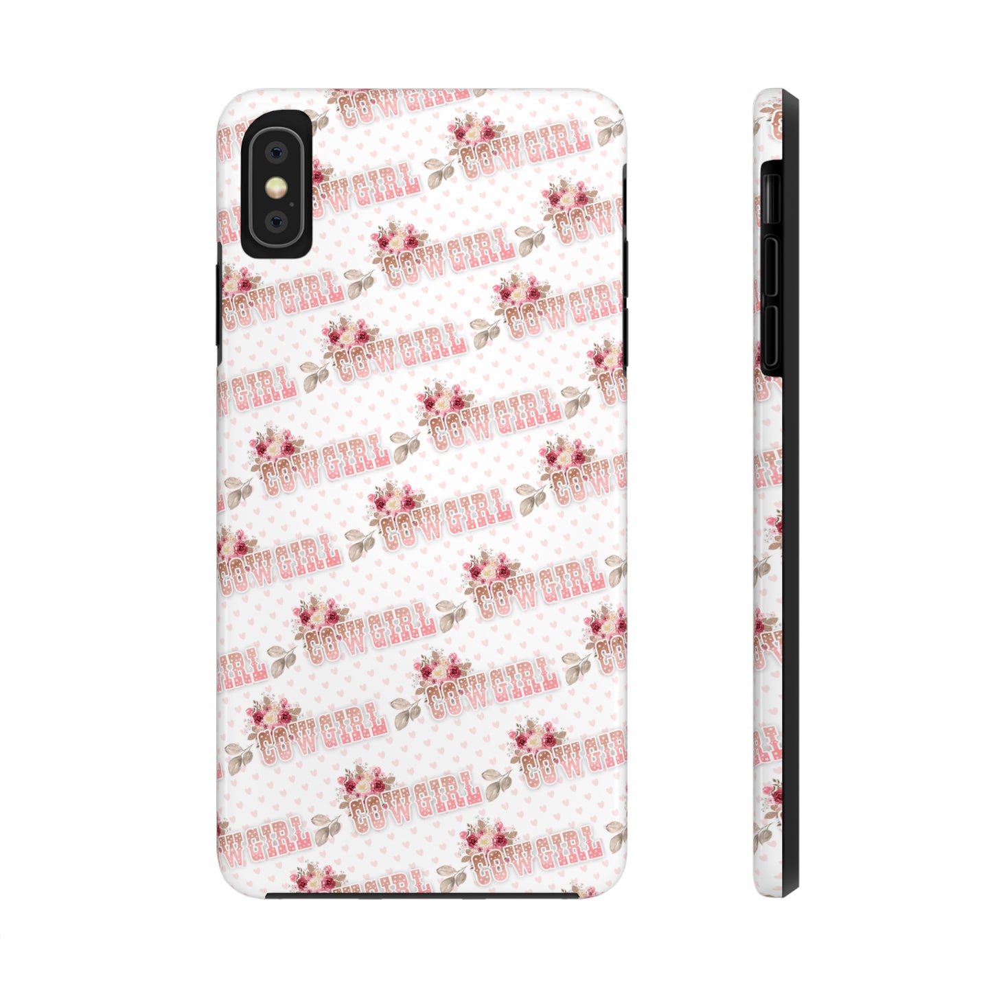 Pink Cowgirl and Flowers Iphone Tough Phone Case