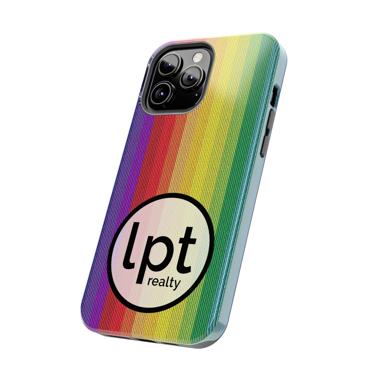 LPT Realty Logo -  Rainbow Stripe Design Iphone Tough Phone Case