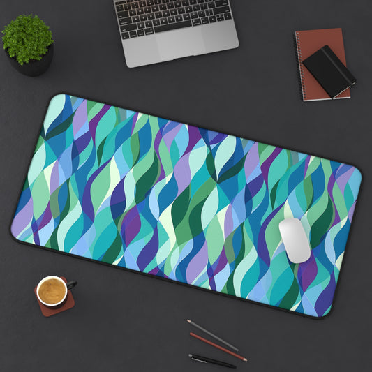 Modern Mosaic Art Ocean Waves of Blue and Green Extended Gaming Mouse Pad  Desk Mat  - 3 Sizes