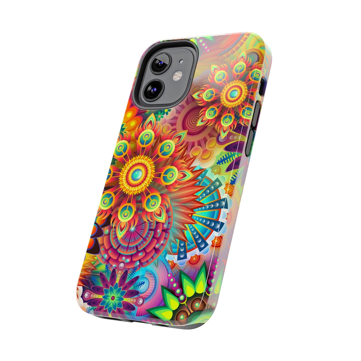 Rainbow Flower Power Design Iphone Tough Phone Case