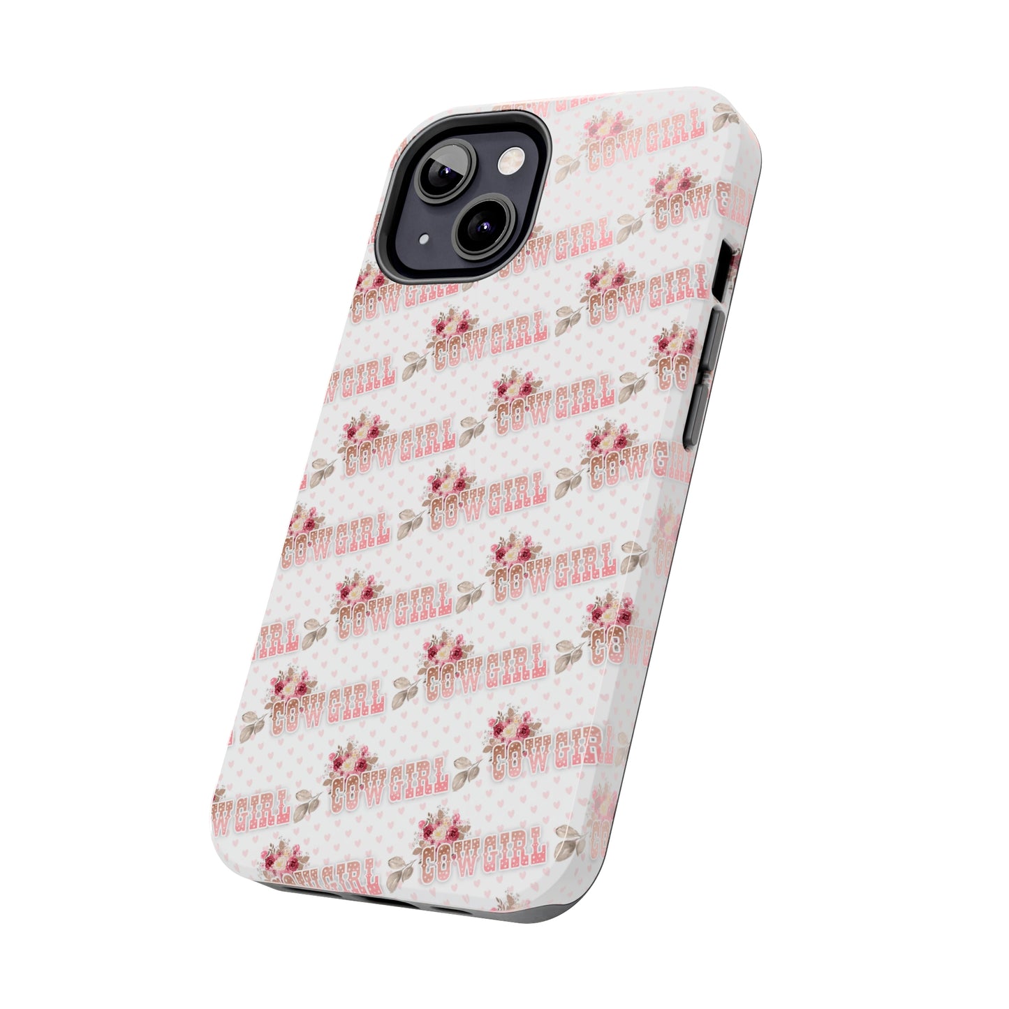 Pink Cowgirl and Flowers Iphone Tough Phone Case