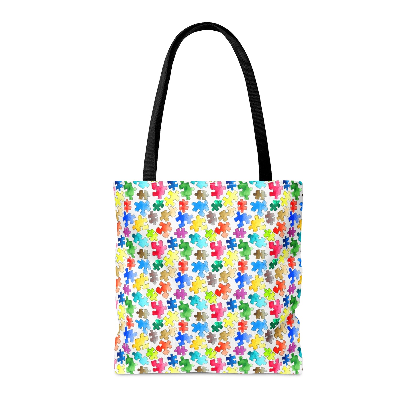 Rainbow Puzzle Pieces - Canvas Tote 3 Sizes