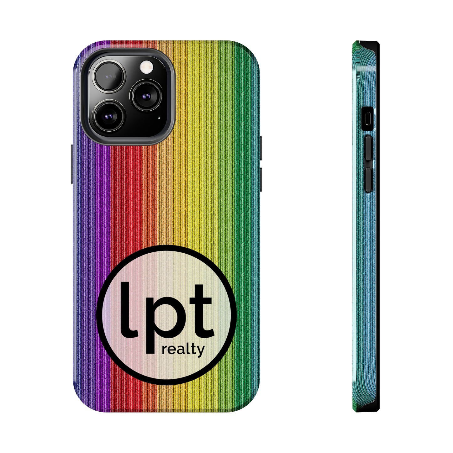 LPT Realty Logo -  Rainbow Stripe Design Iphone Tough Phone Case