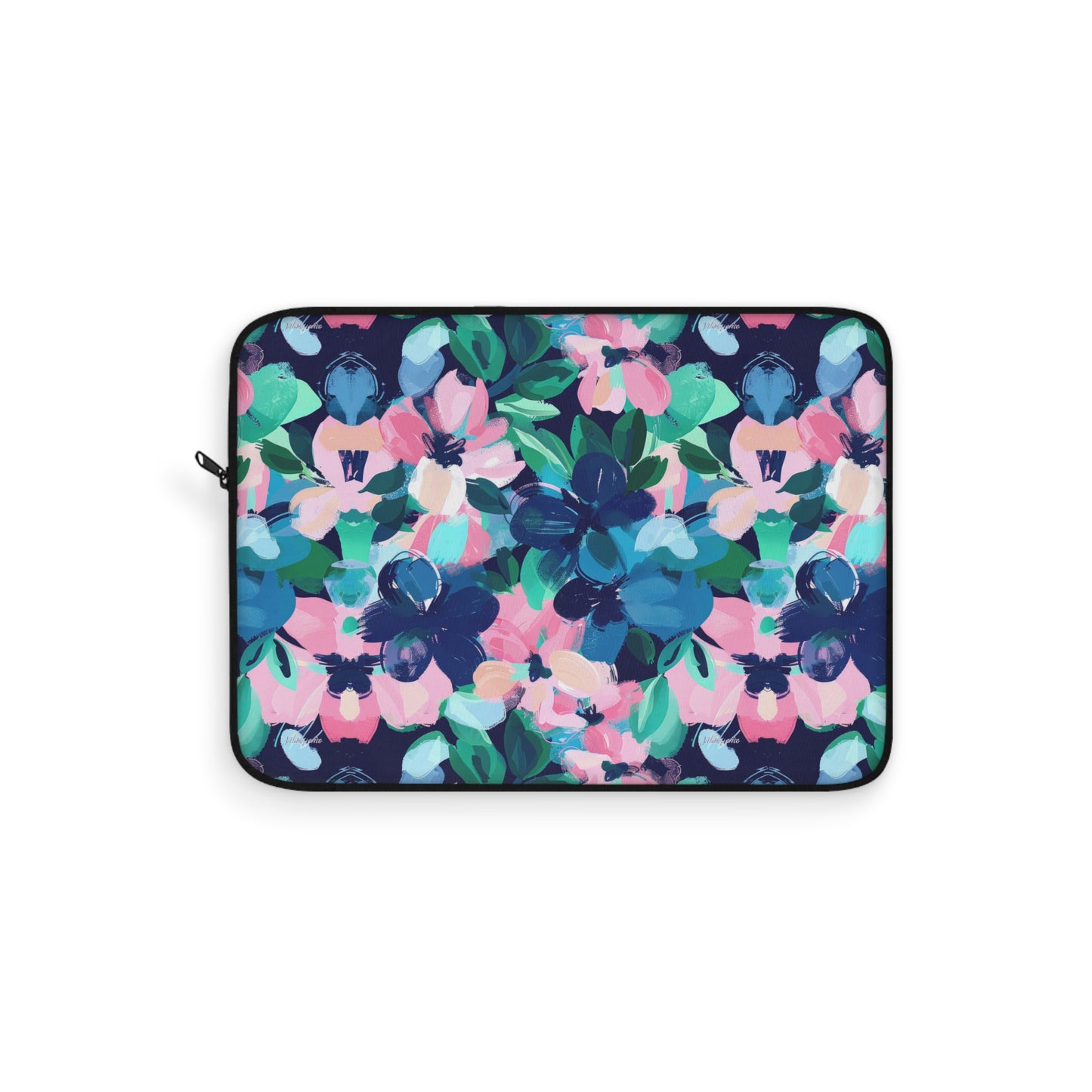 Tranquil Blooms: Muted Blue, Pink, and Green Watercolor Flowers Laptop or Ipad Protective Sleeve 3 Sizes Available