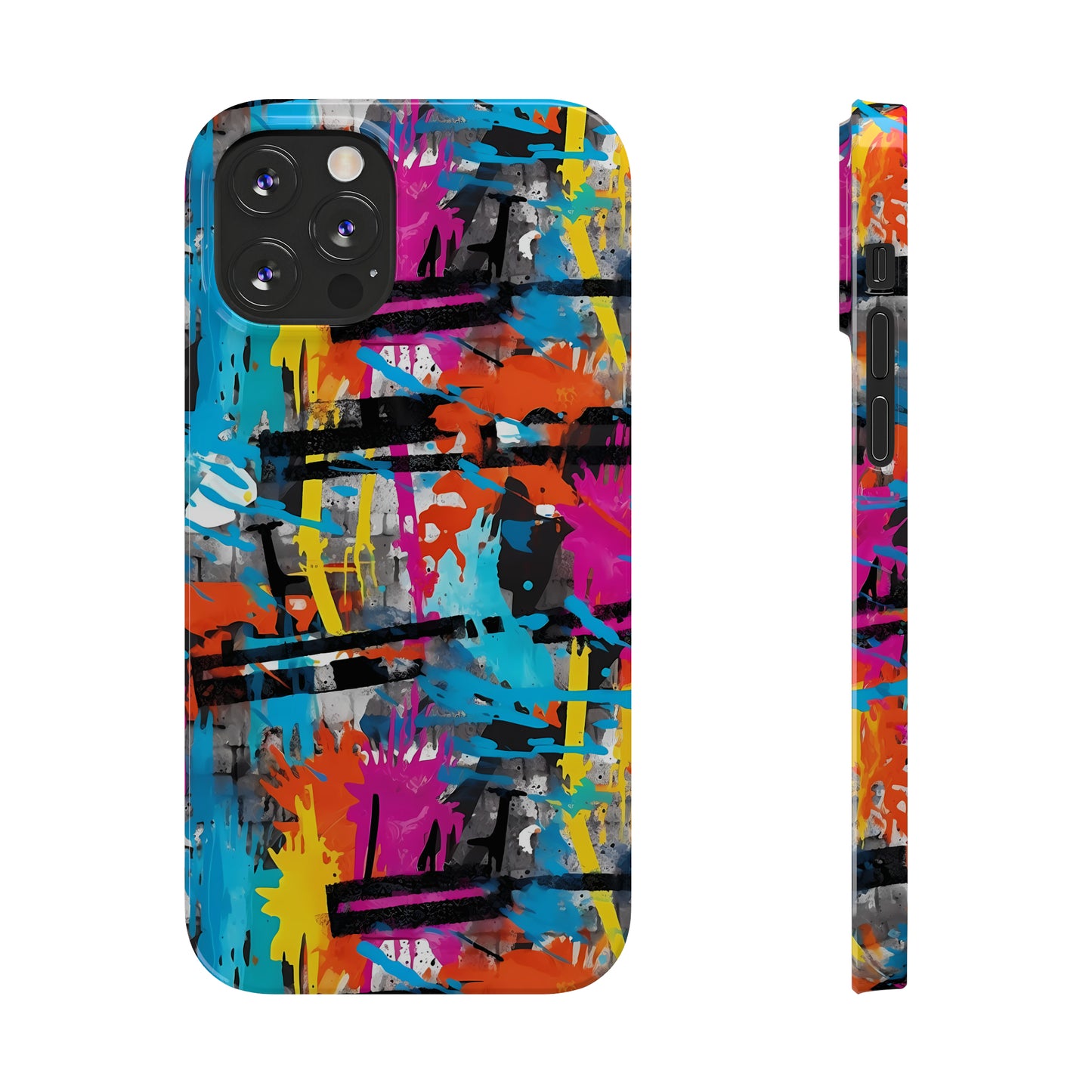 Rainbow Color Abstract Graffiti Design Iphone 15-12 Slim Phone Case