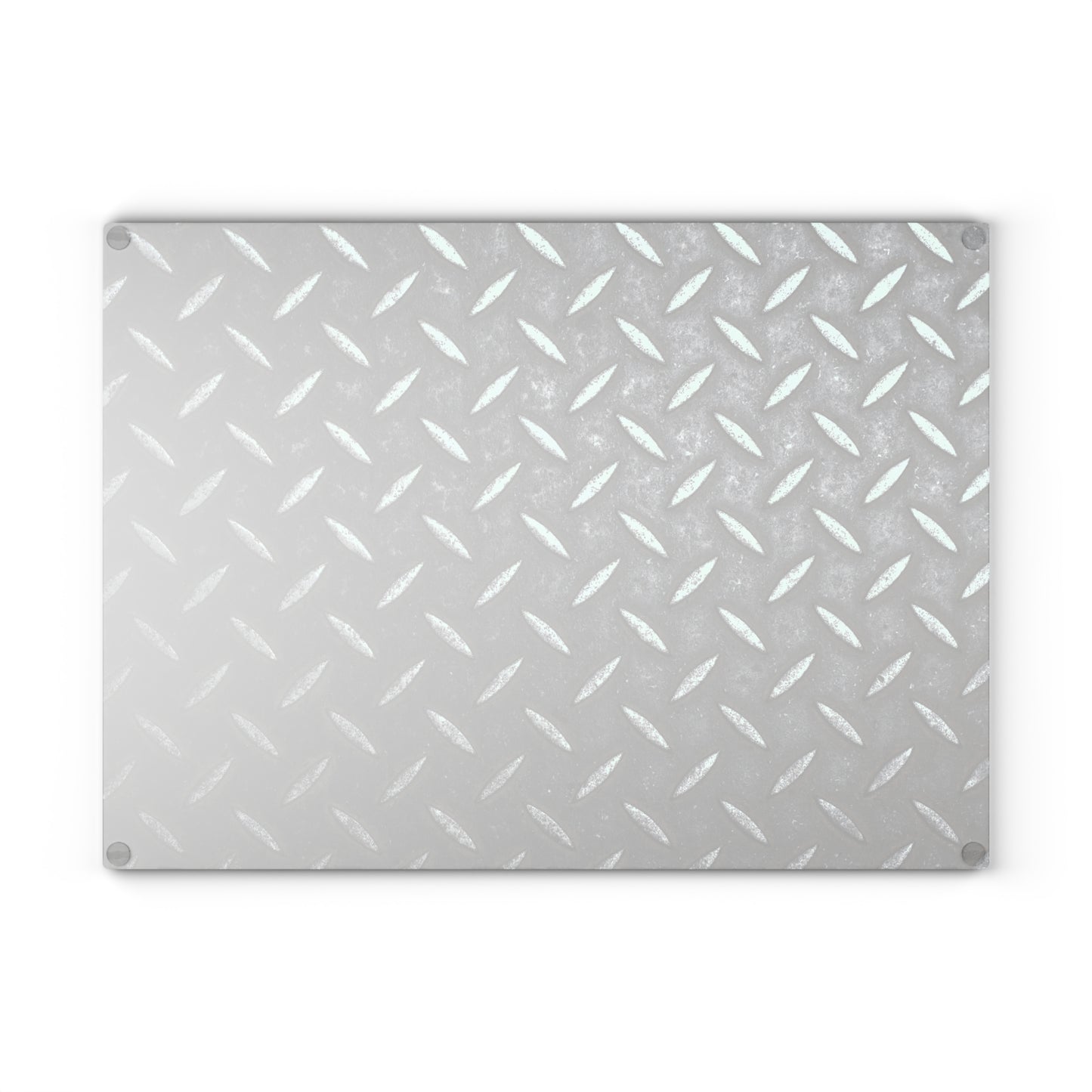 Steel Diamond Plate Design  - Glass Cutting Board  8" x 11" and 11" x 15"