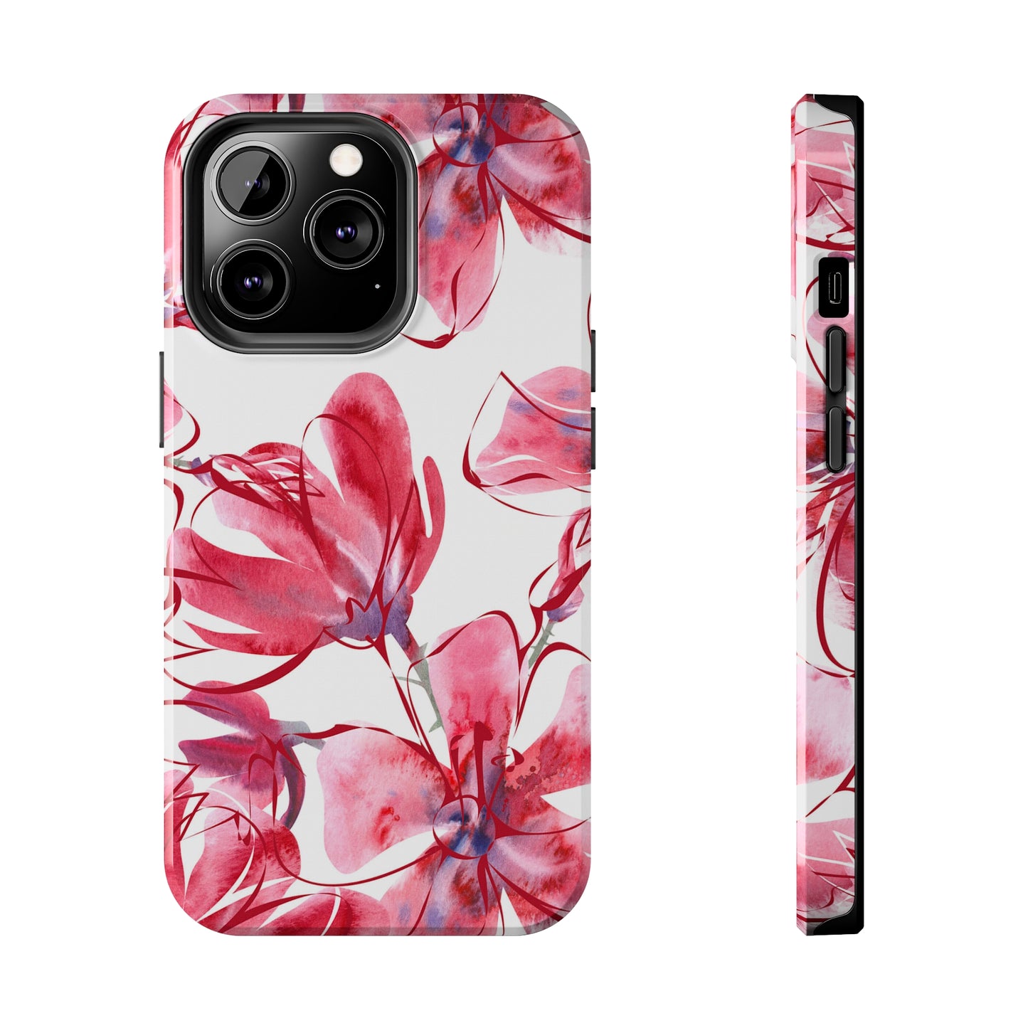 Large Pink Flower Iphone Tough Phone Case