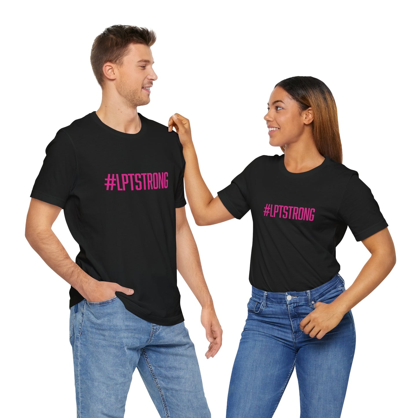 #LPTSTRONG in Hot Pink Letters- Short Sleeve T-Shirt XS-5XL - 5 Colors