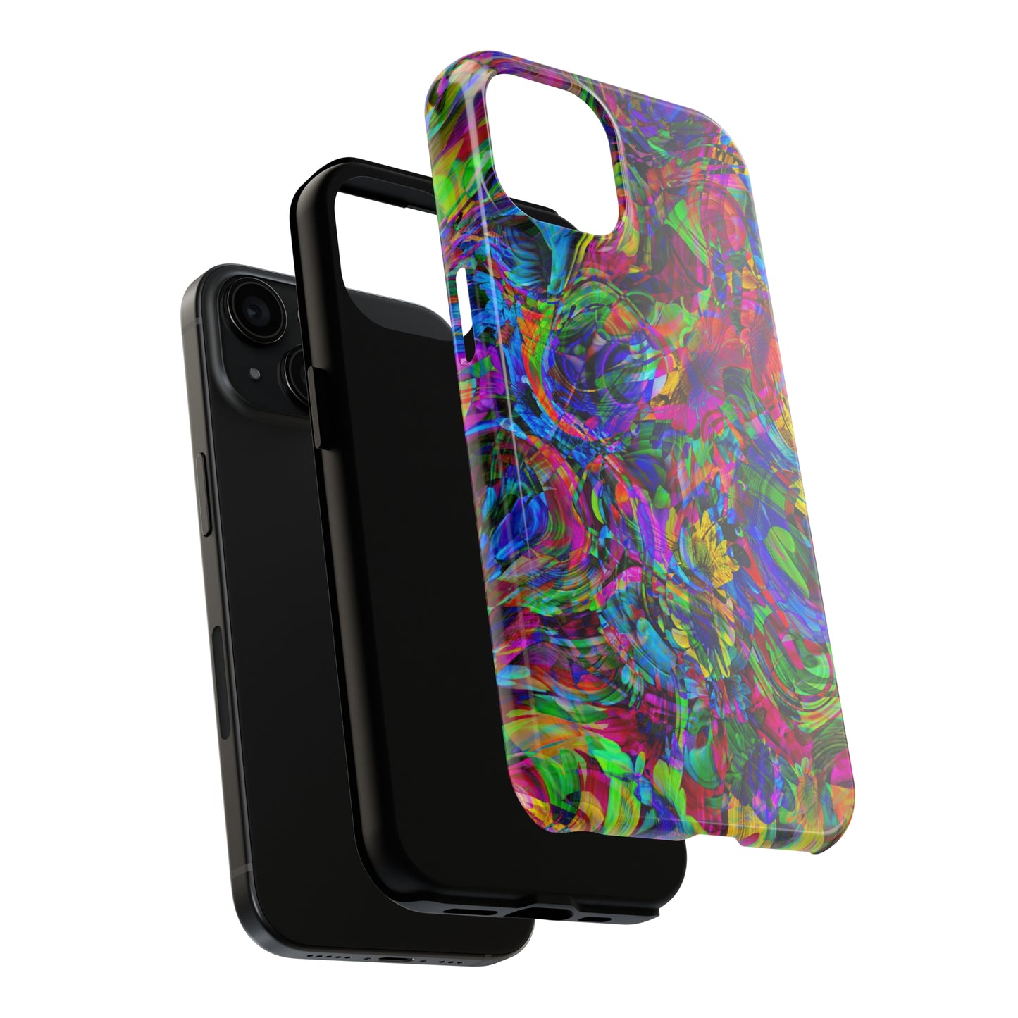 Rainbow Swirls Design Iphone Tough Phone Case