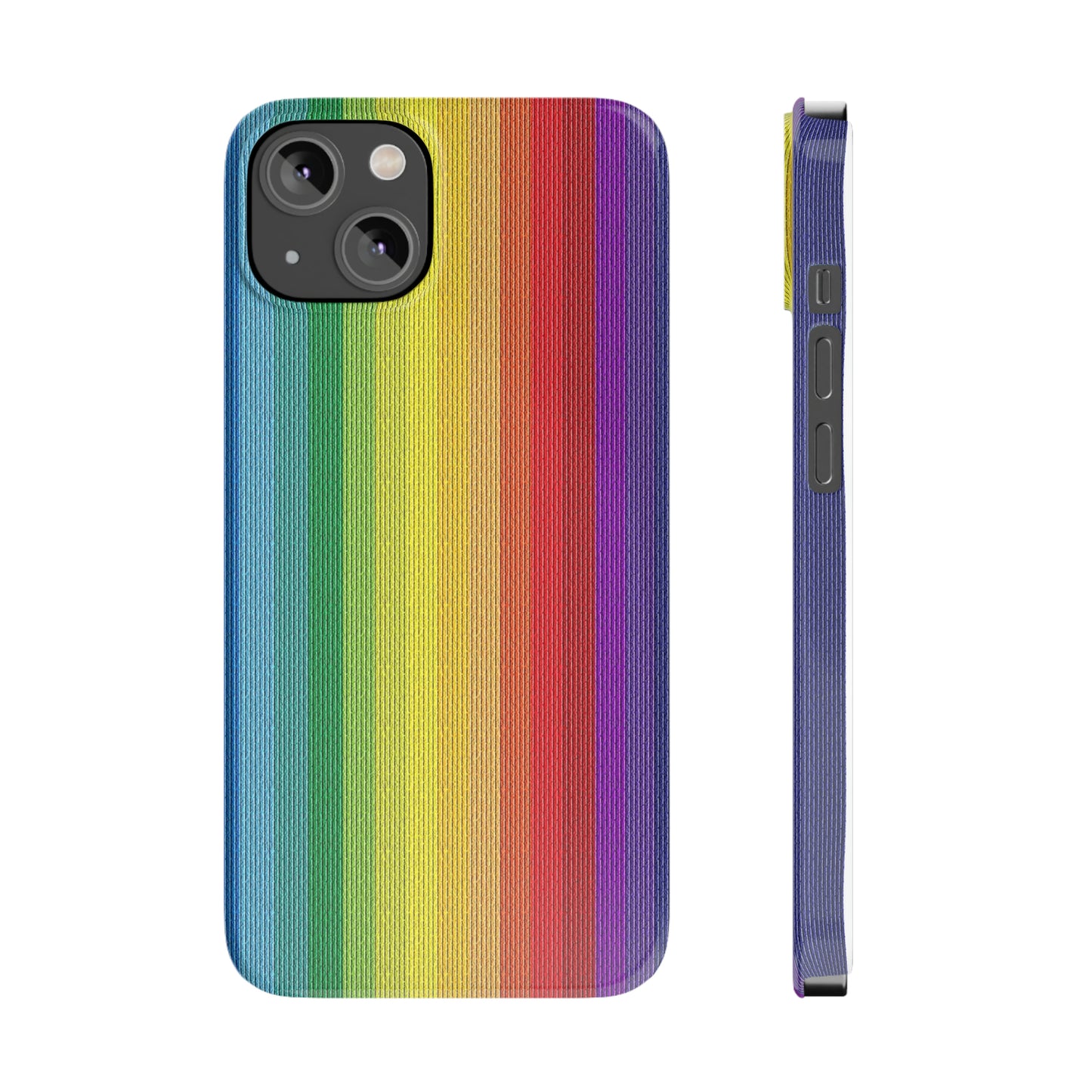 Rainbow Stripe Design Iphone 15-12 Slim Phone Case